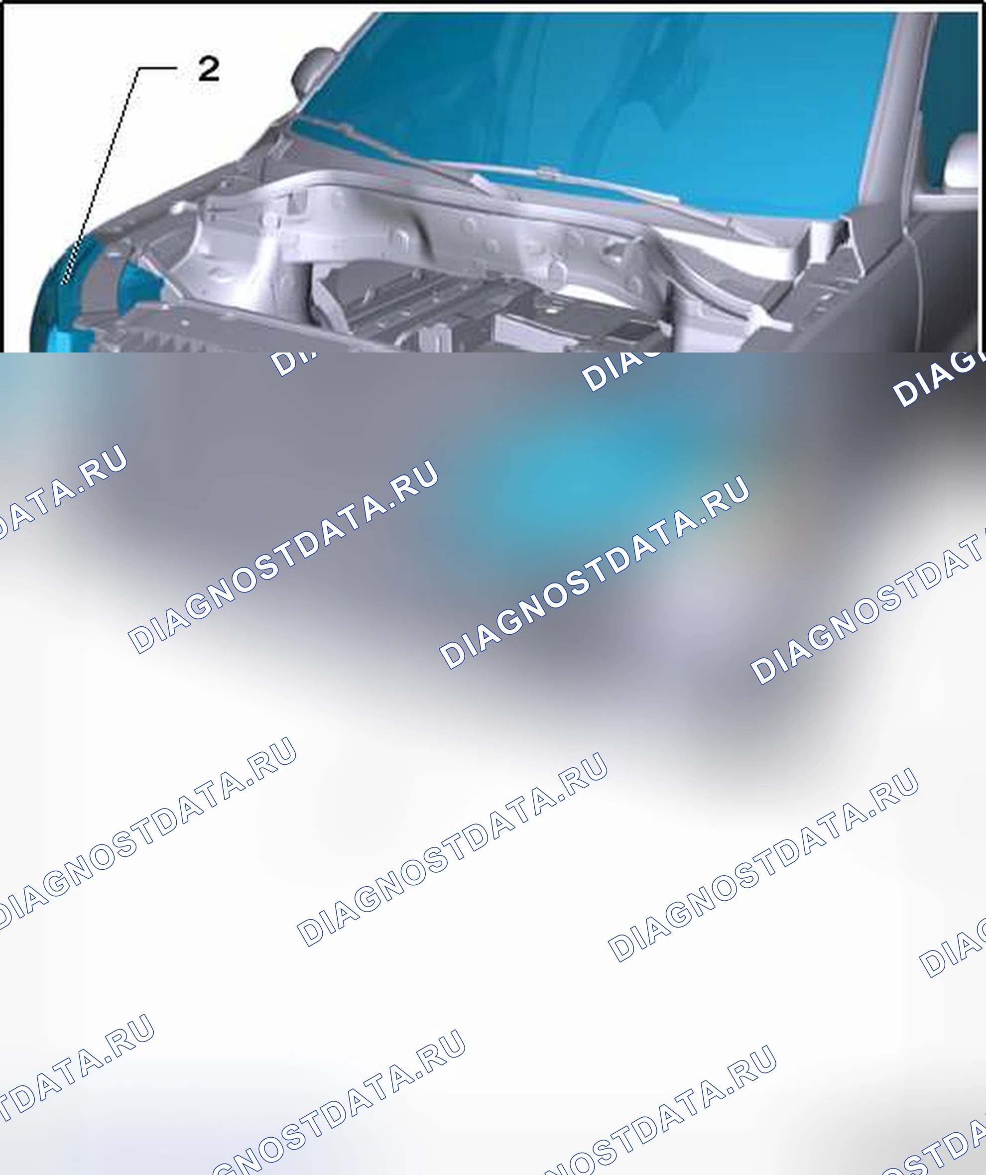 Рис. 50: ОСНОВАНИЕ КРЫШКИ ПЕРЕДНЕГО БАМПЕРА. Volkswagen Tiguan I