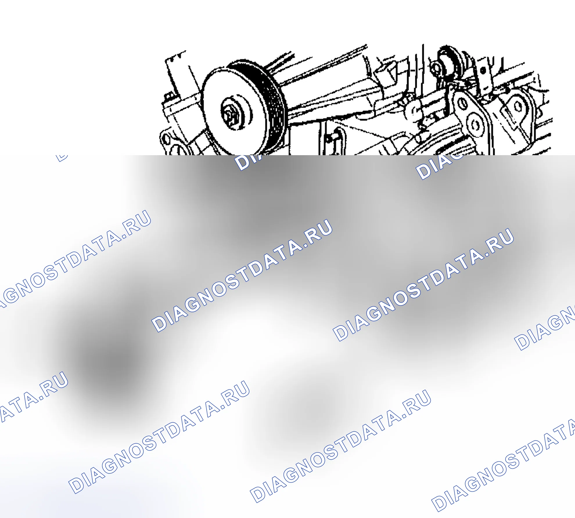Рис. 520: Снятие натяжителя приводного ремня - слева (L67, W). Hyundai Veracruz I