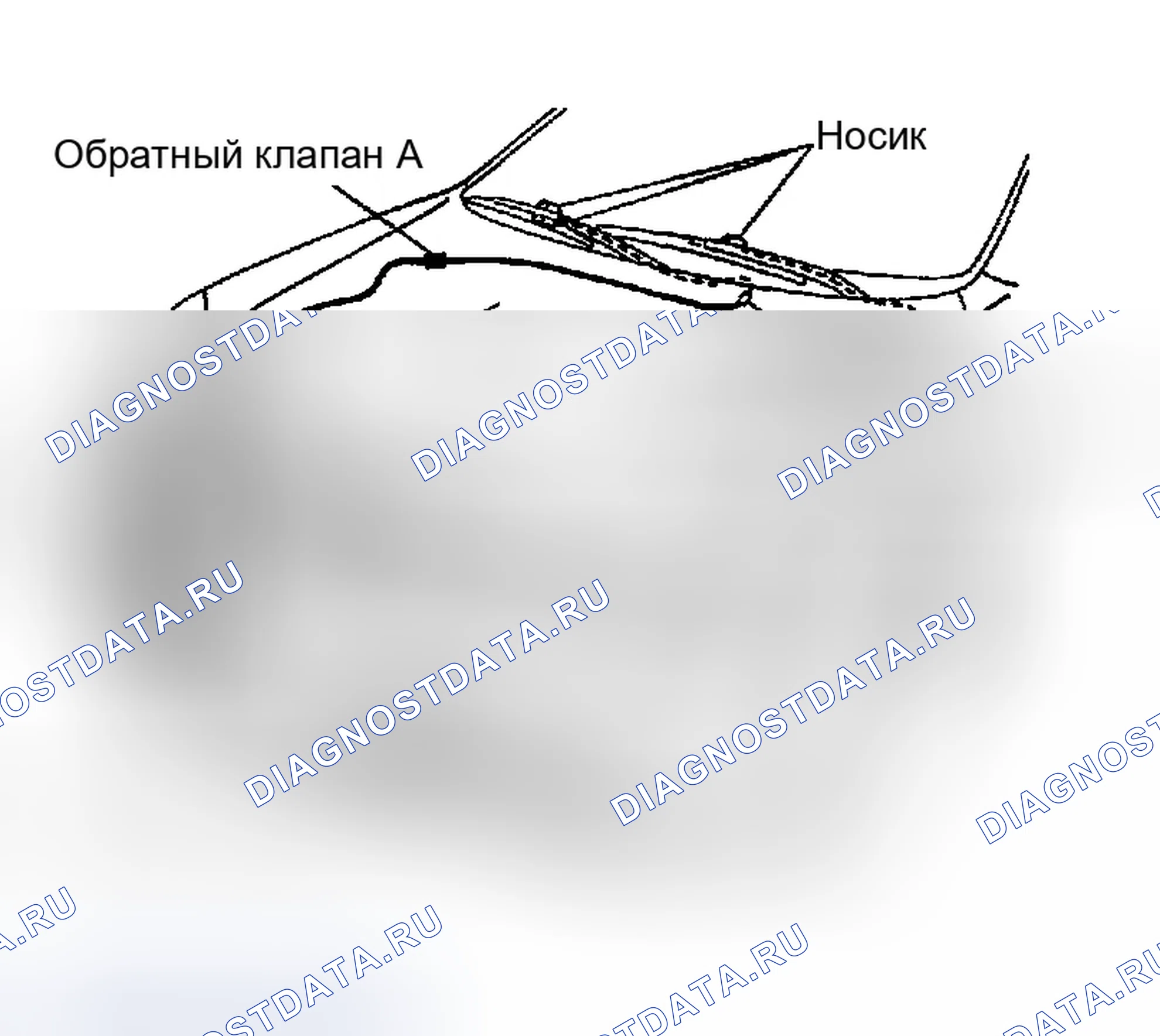 Рис. 28: Расположение трубок омывателя. Infiniti G35 III