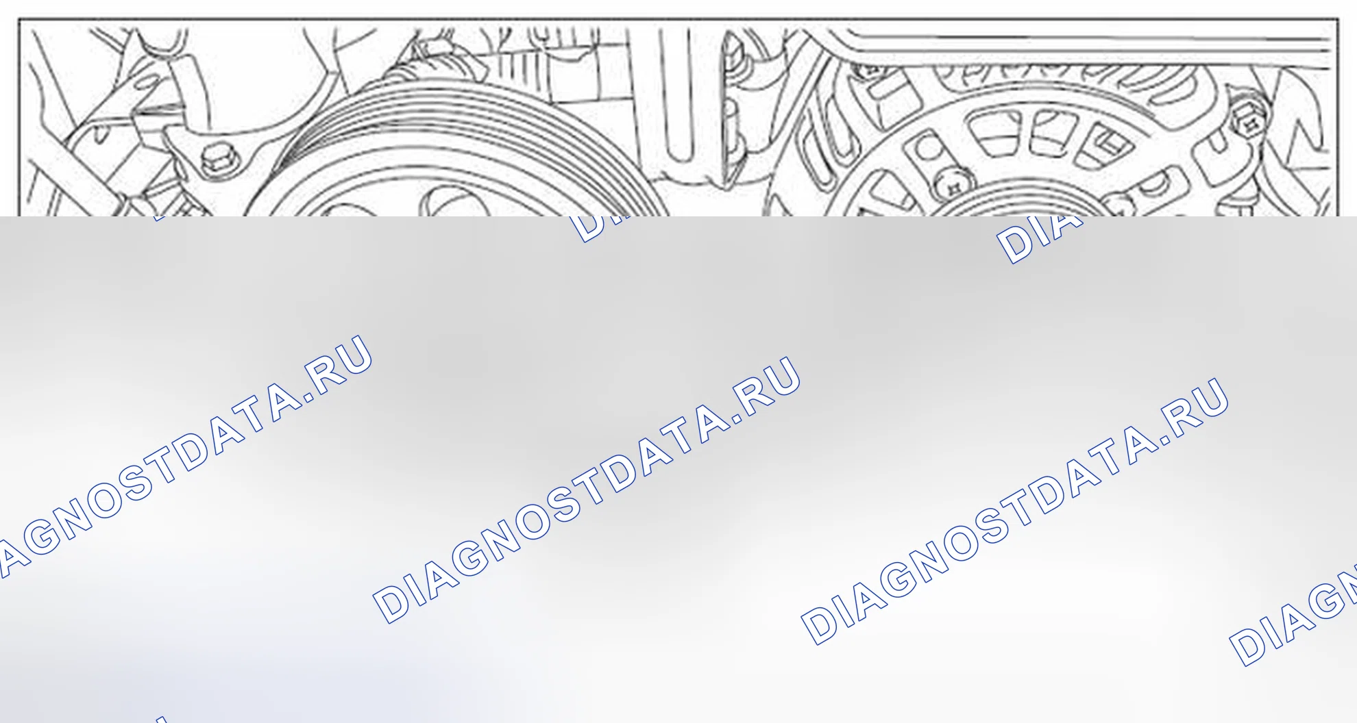 Рис. 777: НАТЯЖНОЕ УСТРОЙСТВО КЛИНОВОГО РЕМНЯ В СБОРЕ И ХОЛОСТОЙ ШКИВ. Subaru Impreza WRX GE рестайлинг