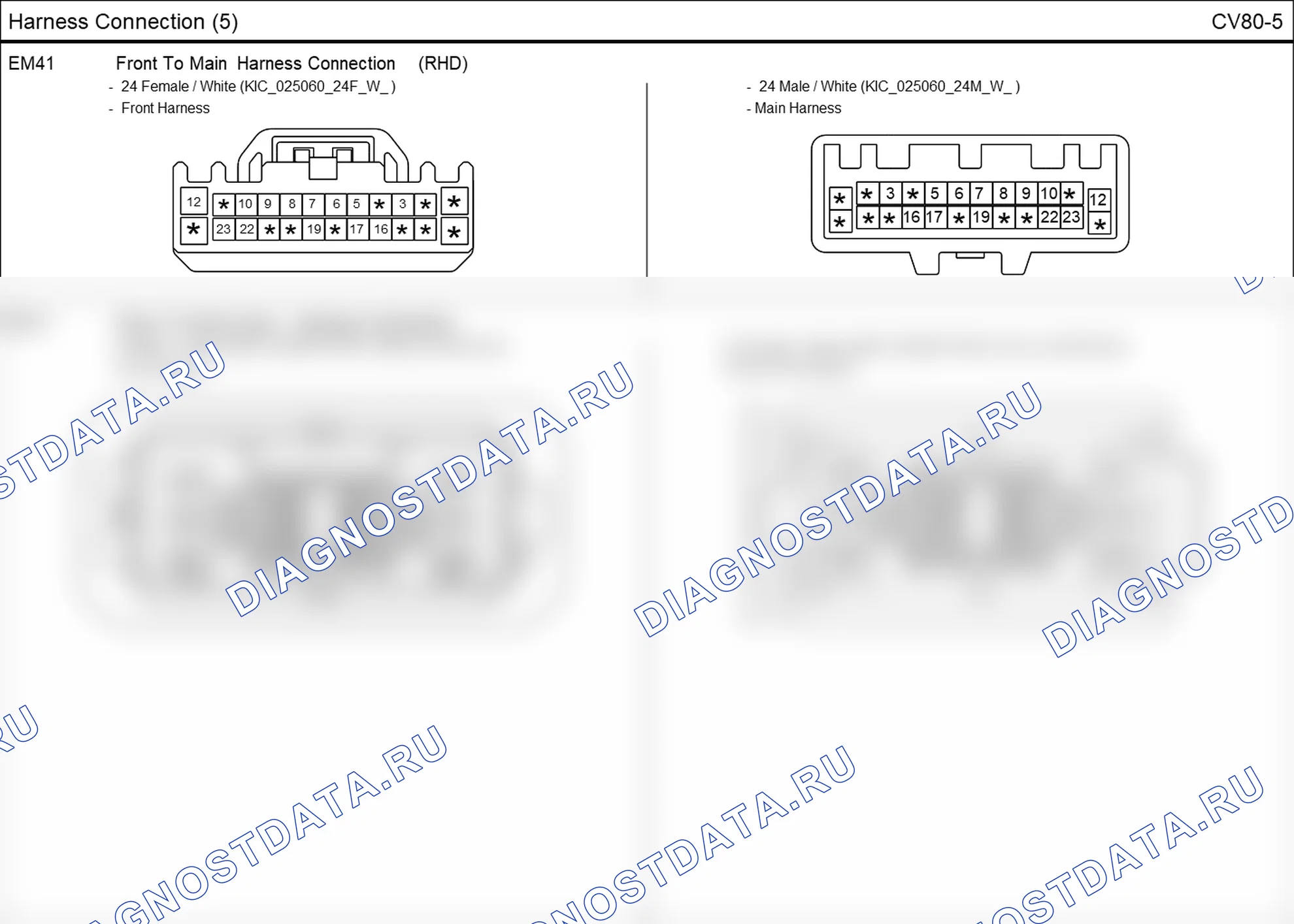 Распиновка разъёма FD11 — harness connection. Hyundai GRAND i10/Xcent BA