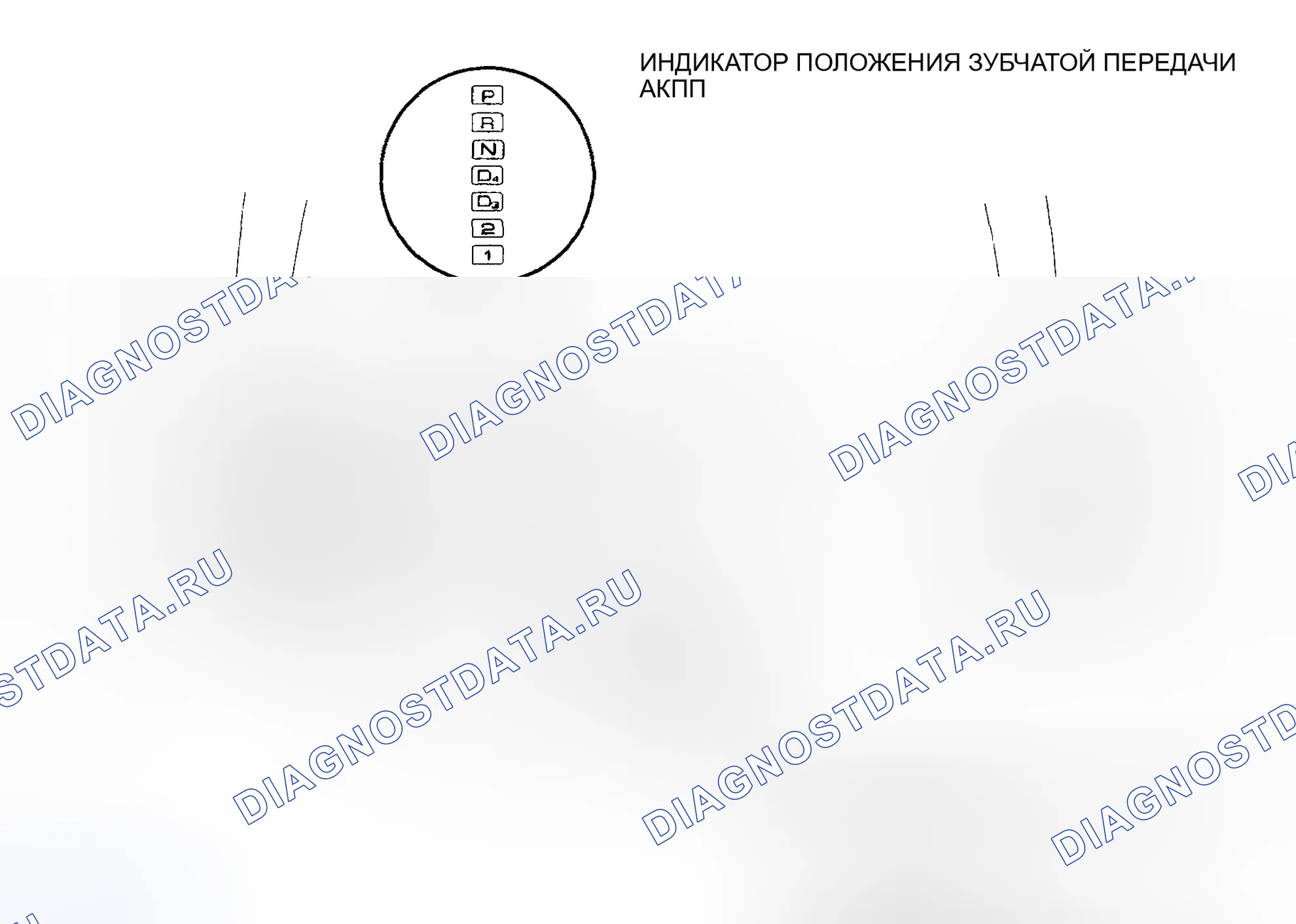 Рис. 236: Расположение компонентов индикатора положения зубчатой передачи A / T (1 из 2). Honda Odyssey II