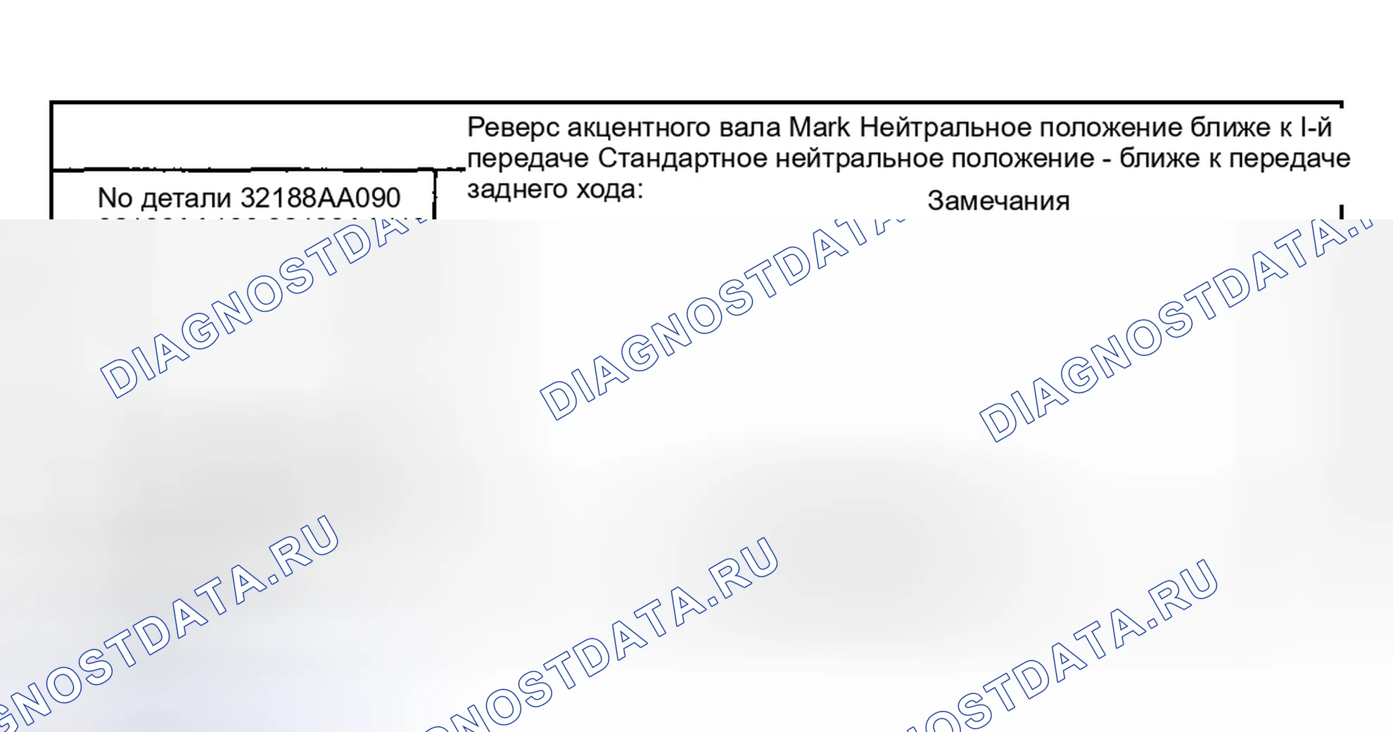 Рис. 170: Диаграмма обратного акцентного вала. Subaru Impreza GD/GC/GG