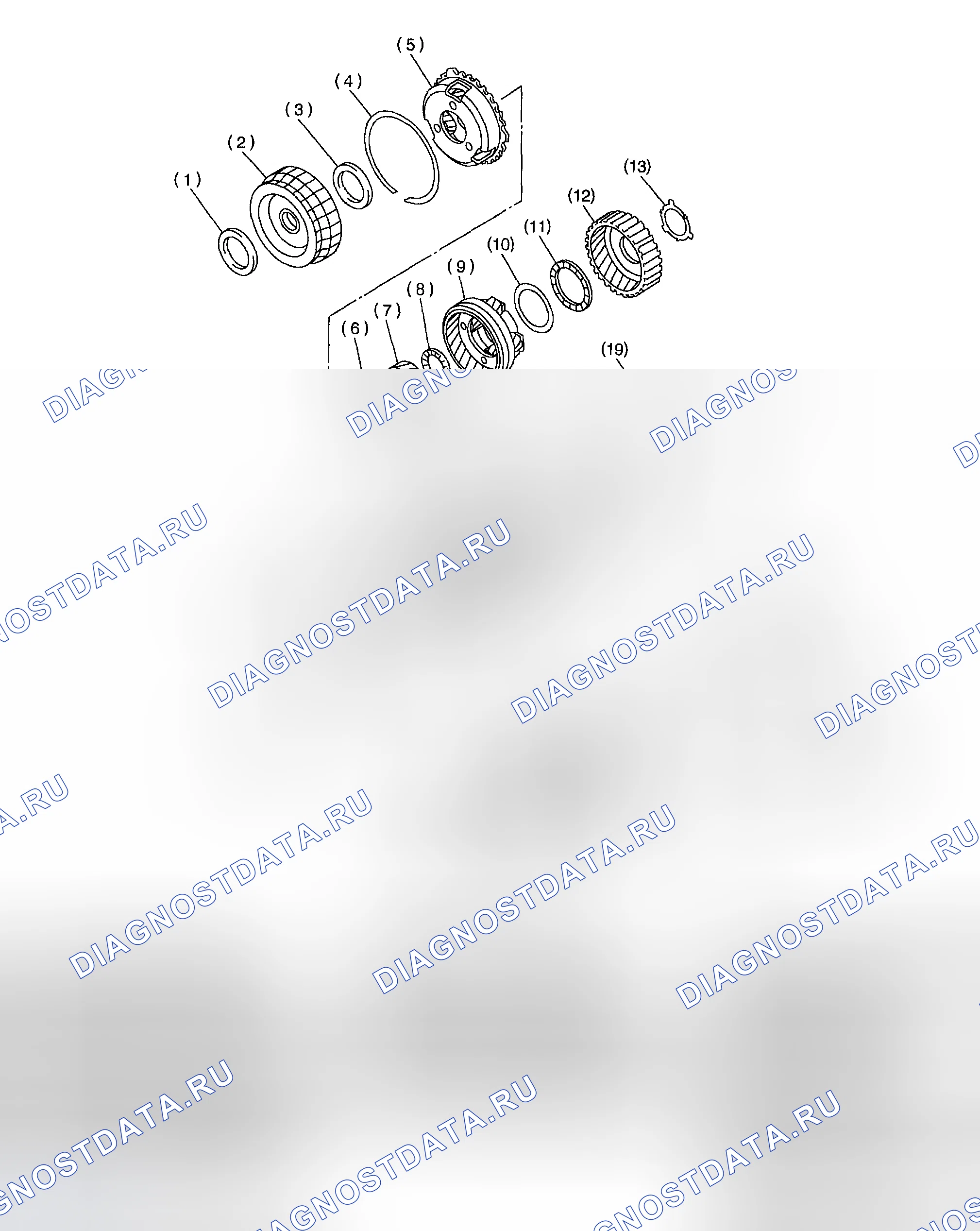 Рис. 112: ПЛАНЕТАРНАЯ ПЕРЕДАЧА И ТОРМОЗ 2-4. Subaru Forester SG