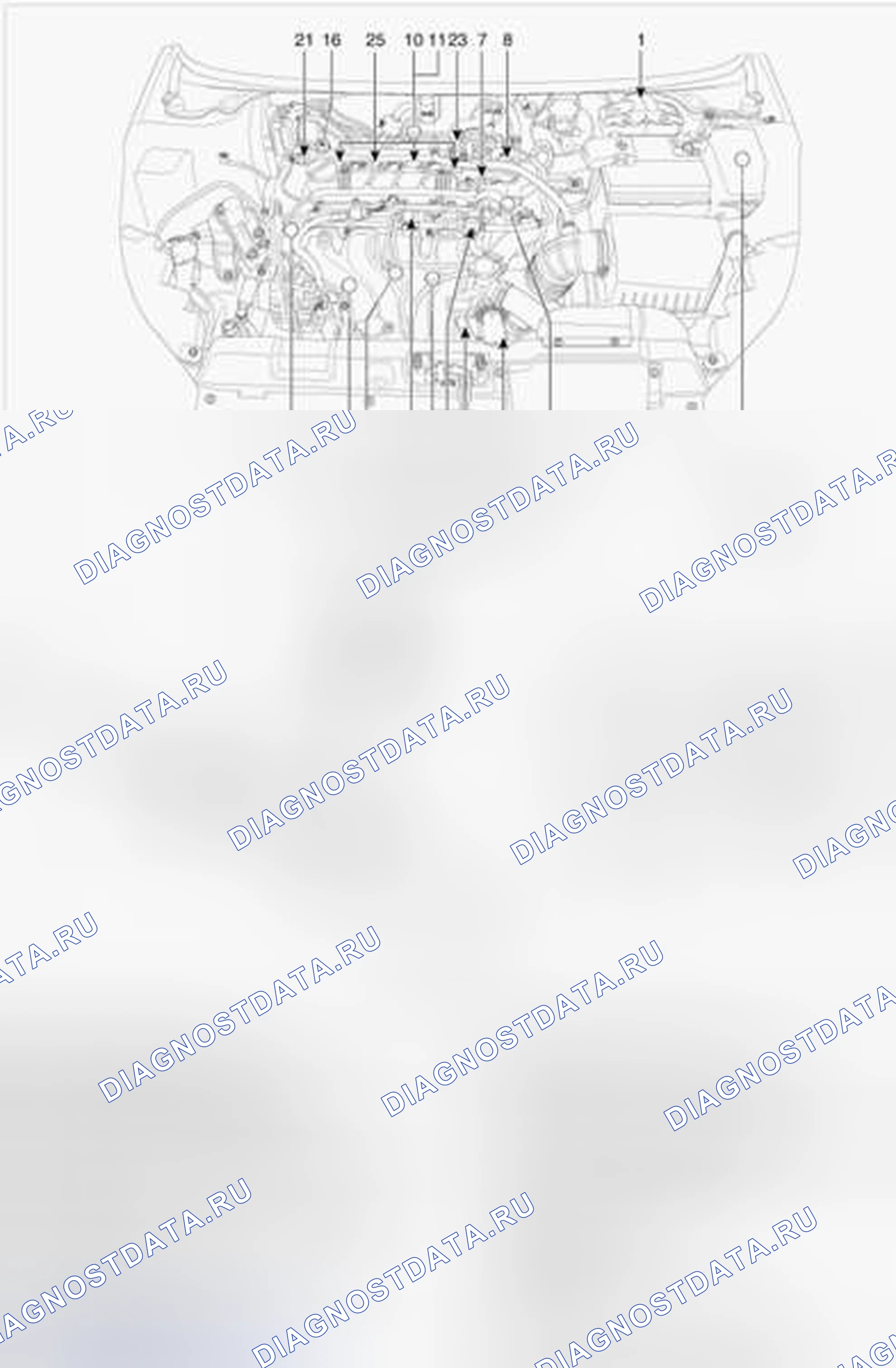 Рис. 155: Расположение компонентов. Hyundai Accent IV