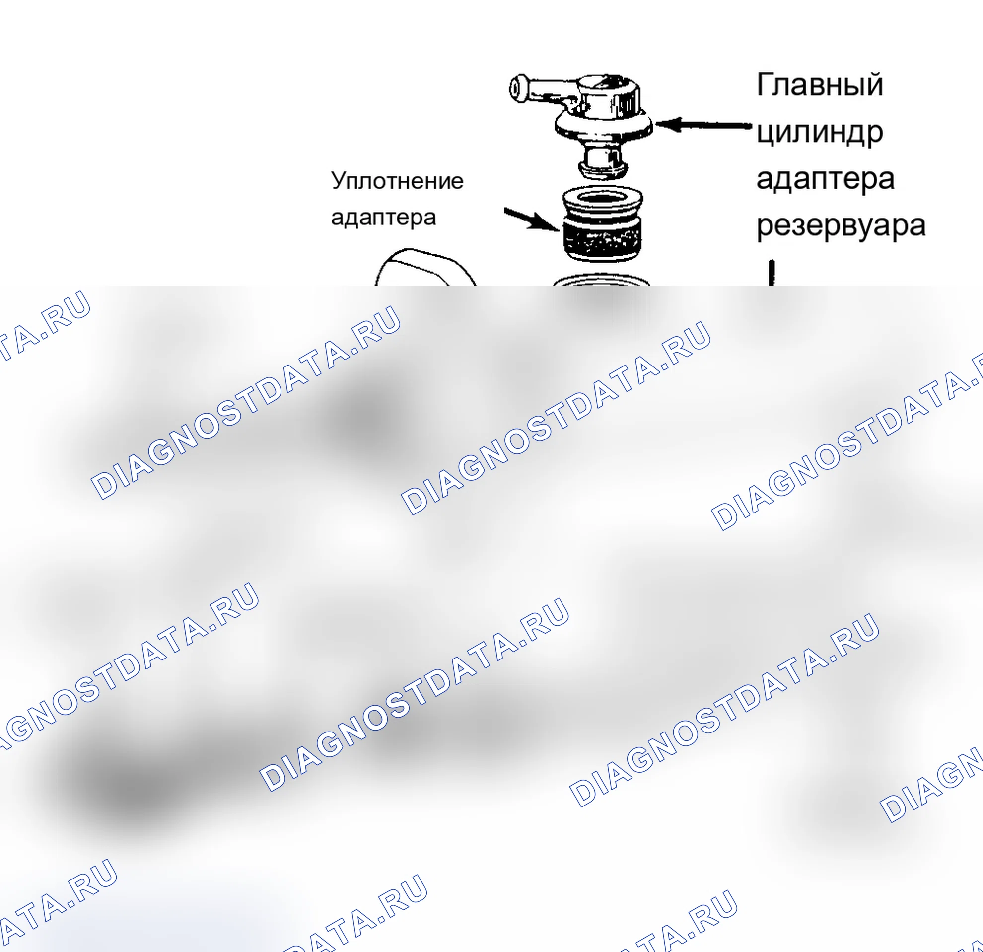 Рис. 2: Покомпонентный вид главного цилиндра сцепления. Chevrolet Pickup V30 