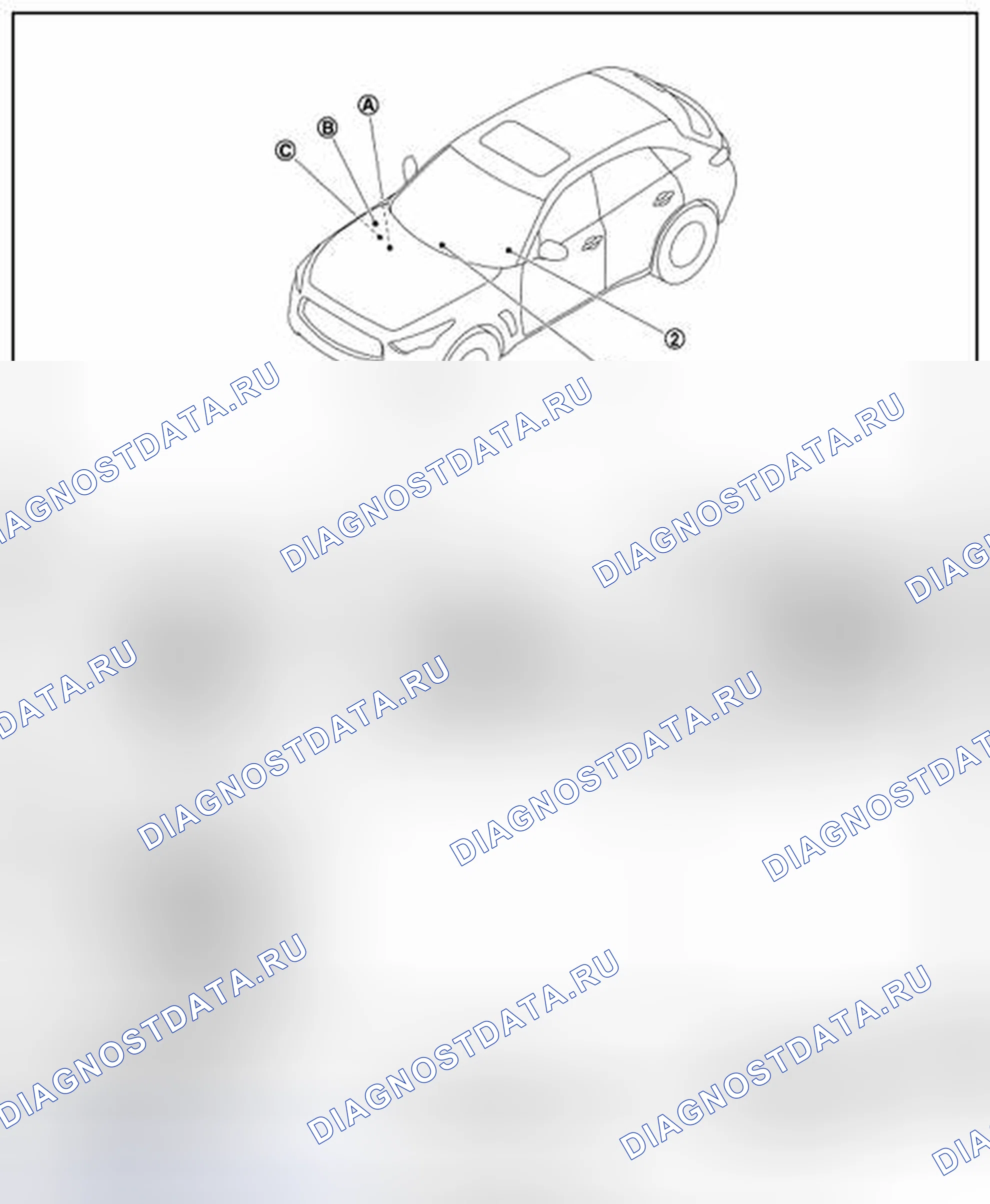 Рис. 56: Расположение компонентов. Infiniti FX37 II рестайлинг