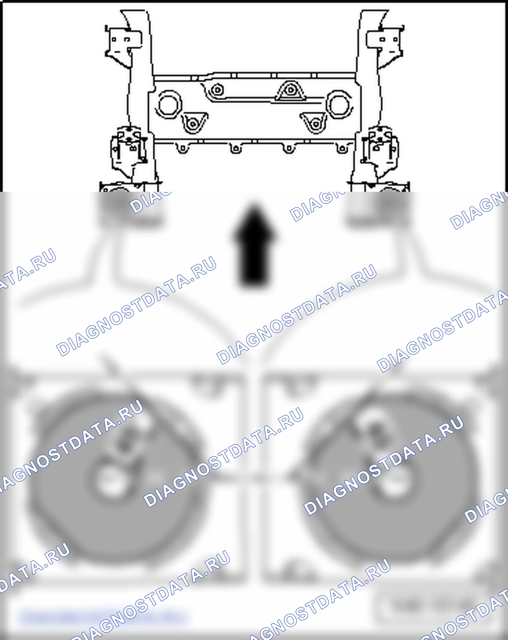 Детали и узлы подрамника, треугольного рычага, стабилизатора. Volkswagen Transporter T5