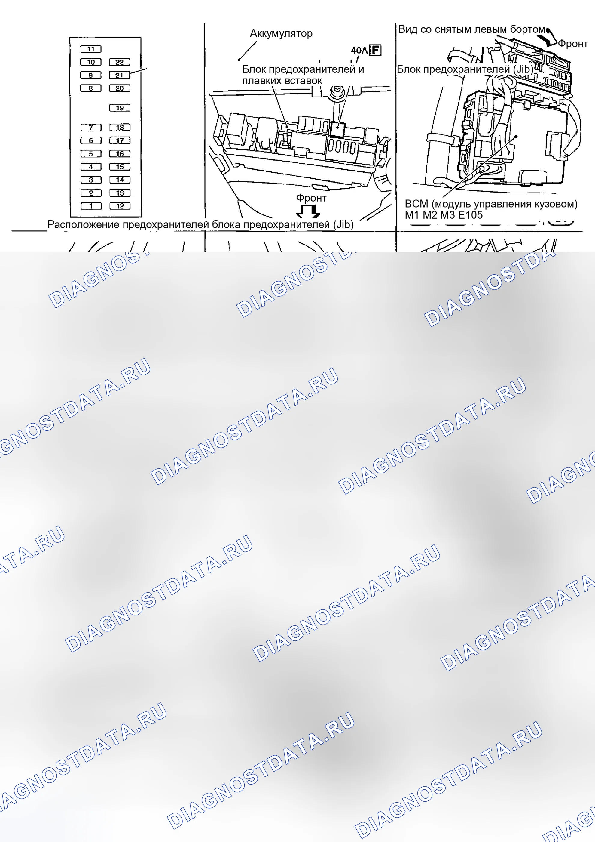Рис. 1: РАСПОЛОЖЕНИЕ КОМПОНЕНТОВ И КАБЕЛЬНЫХ ЖГУТОВ. Nissan 350Z I