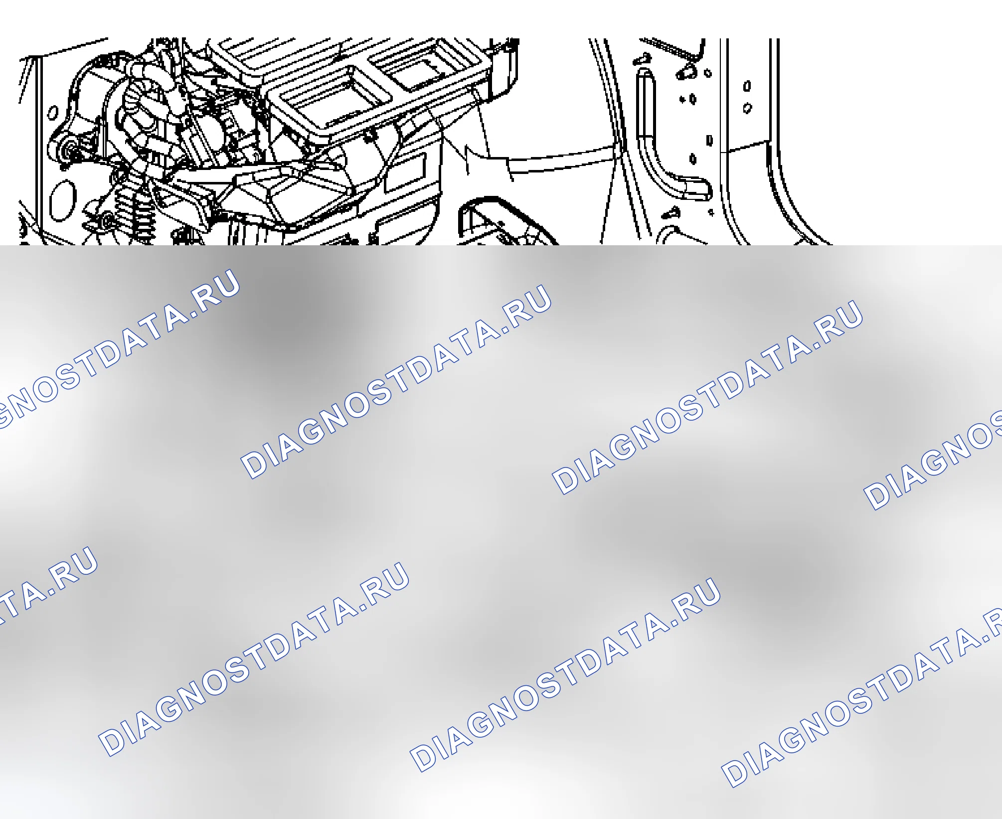 Рис. 29: Замена воздуховода на выходе из заднего этажа - правая сторона. Cadillac DTS I