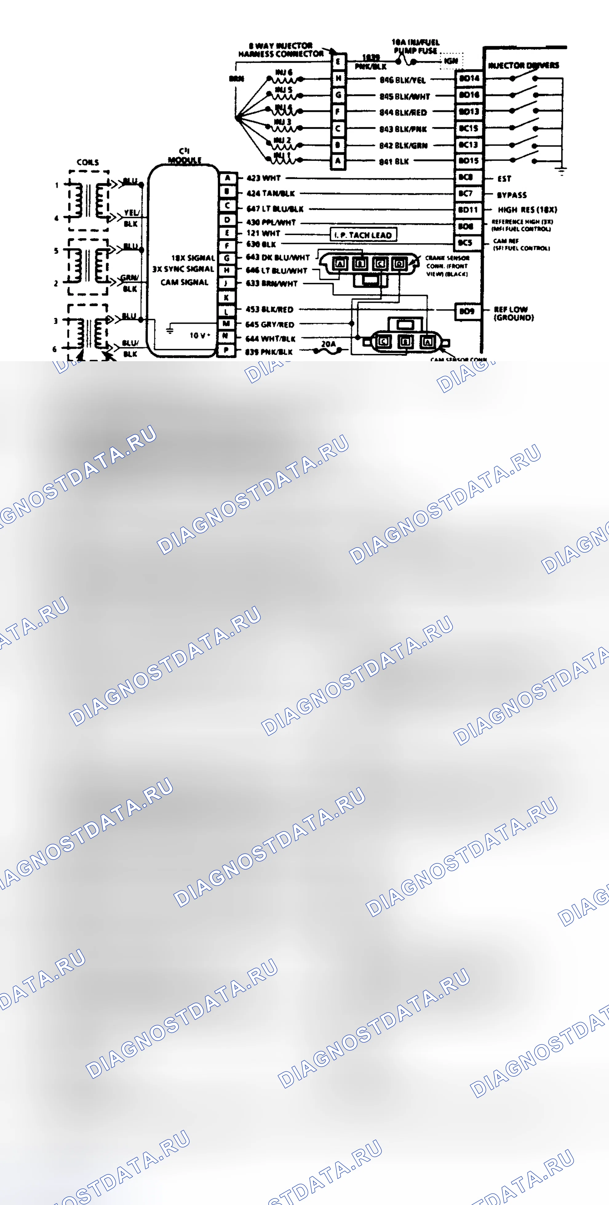 Рис. 562: Диаграмма C4F1, C (3) I Misfire At Idle. Buick LeSabre VI