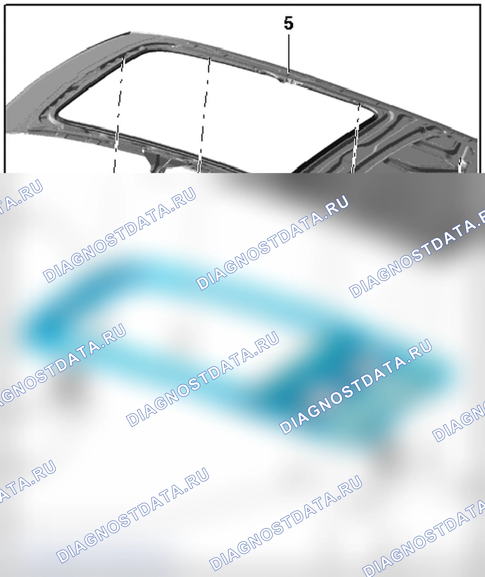 Рис. 30: РАМА ЛЮКА КРЫШИ. Audi A4 B8