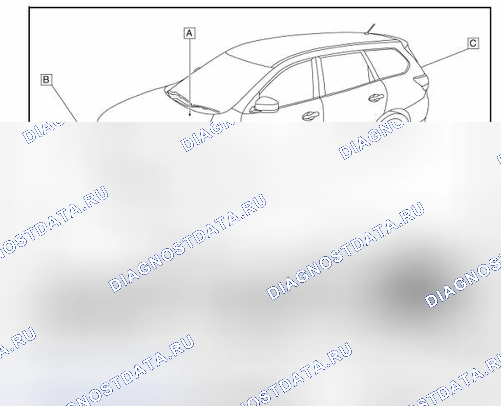 Рис. 38: Расположение компонентов. Nissan Rogue II