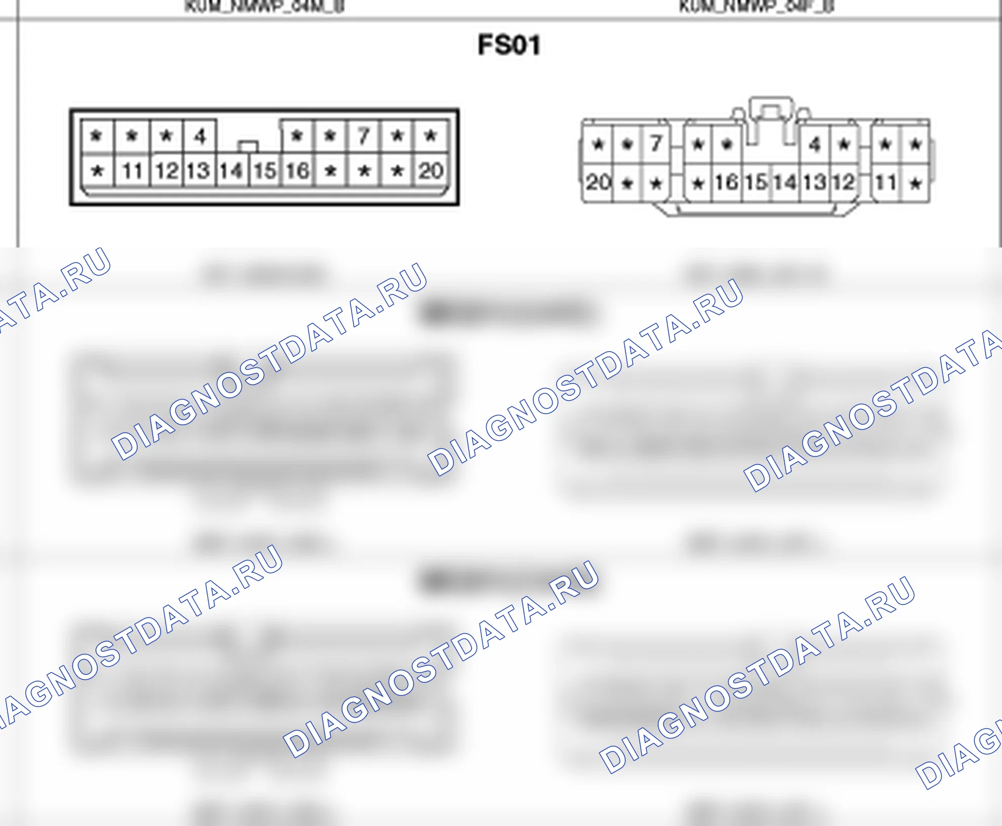 Распиновка разъёма FS01 — harness connectors. Hyundai Santa Fe CM