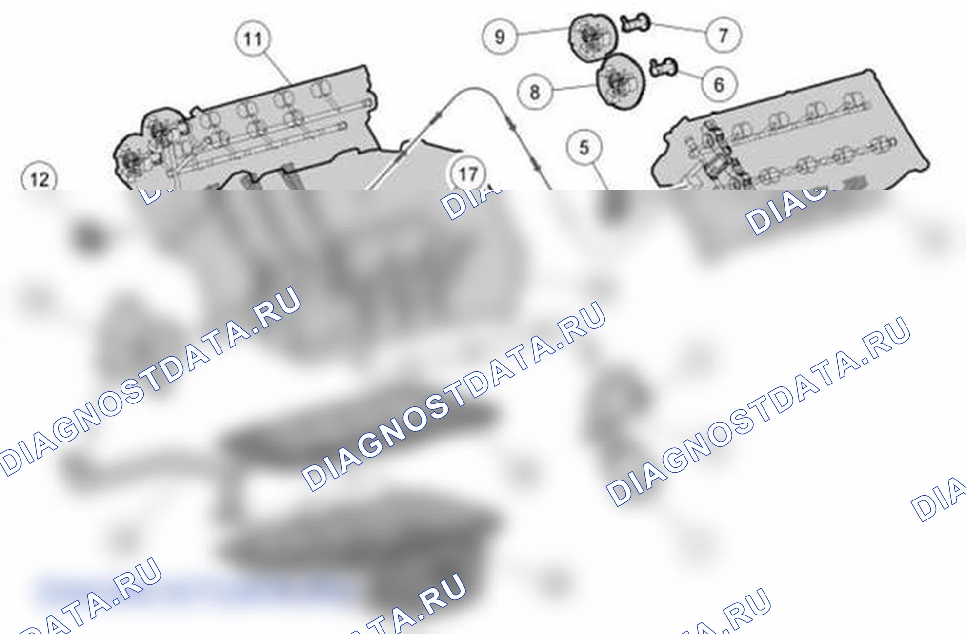 Рис. 1552: Сборка двигателя. Ford Mustang V рестайлинг