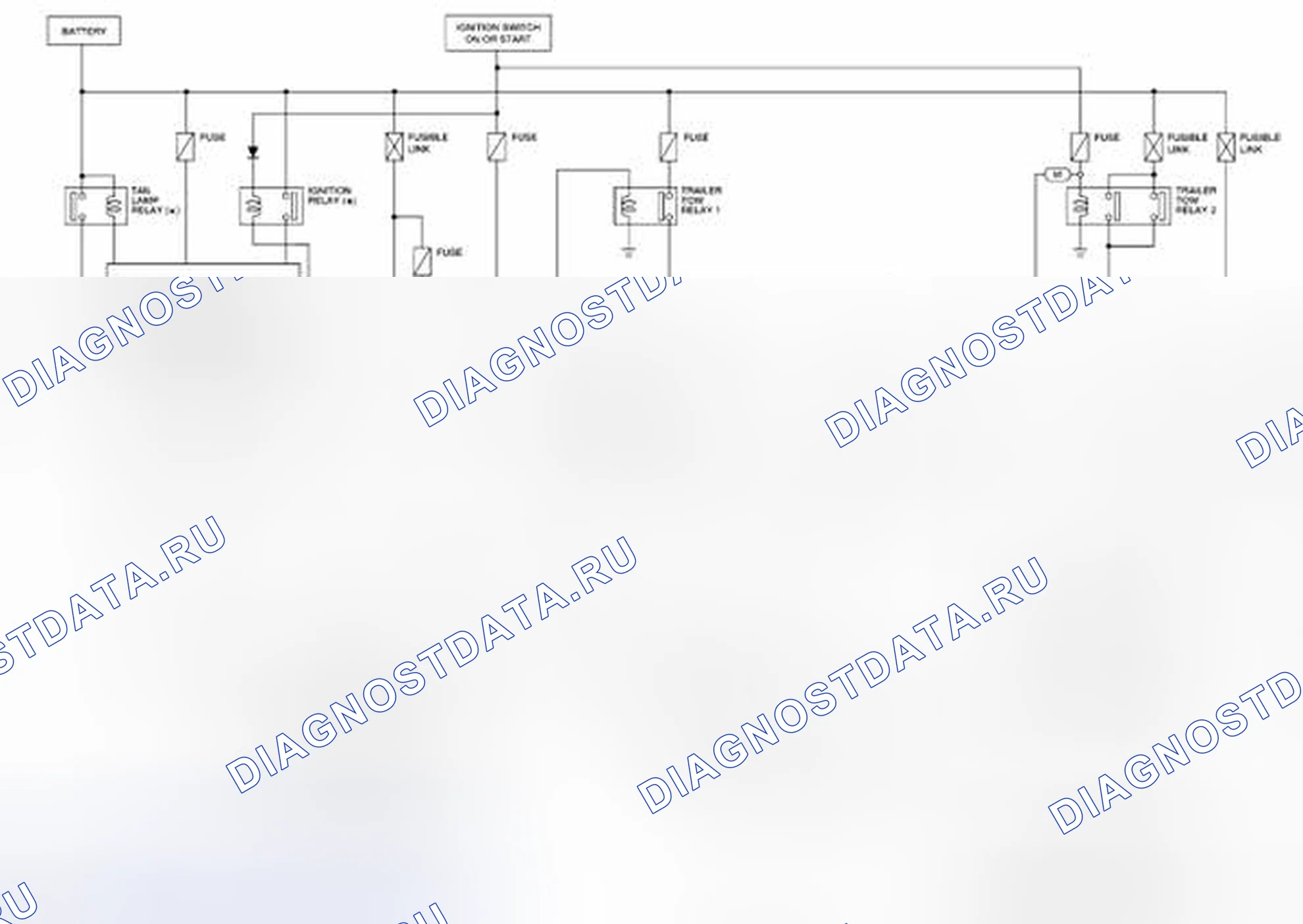 Рис. 5: Буксировка прицепа - принципиальная схема. Nissan Frontier D40