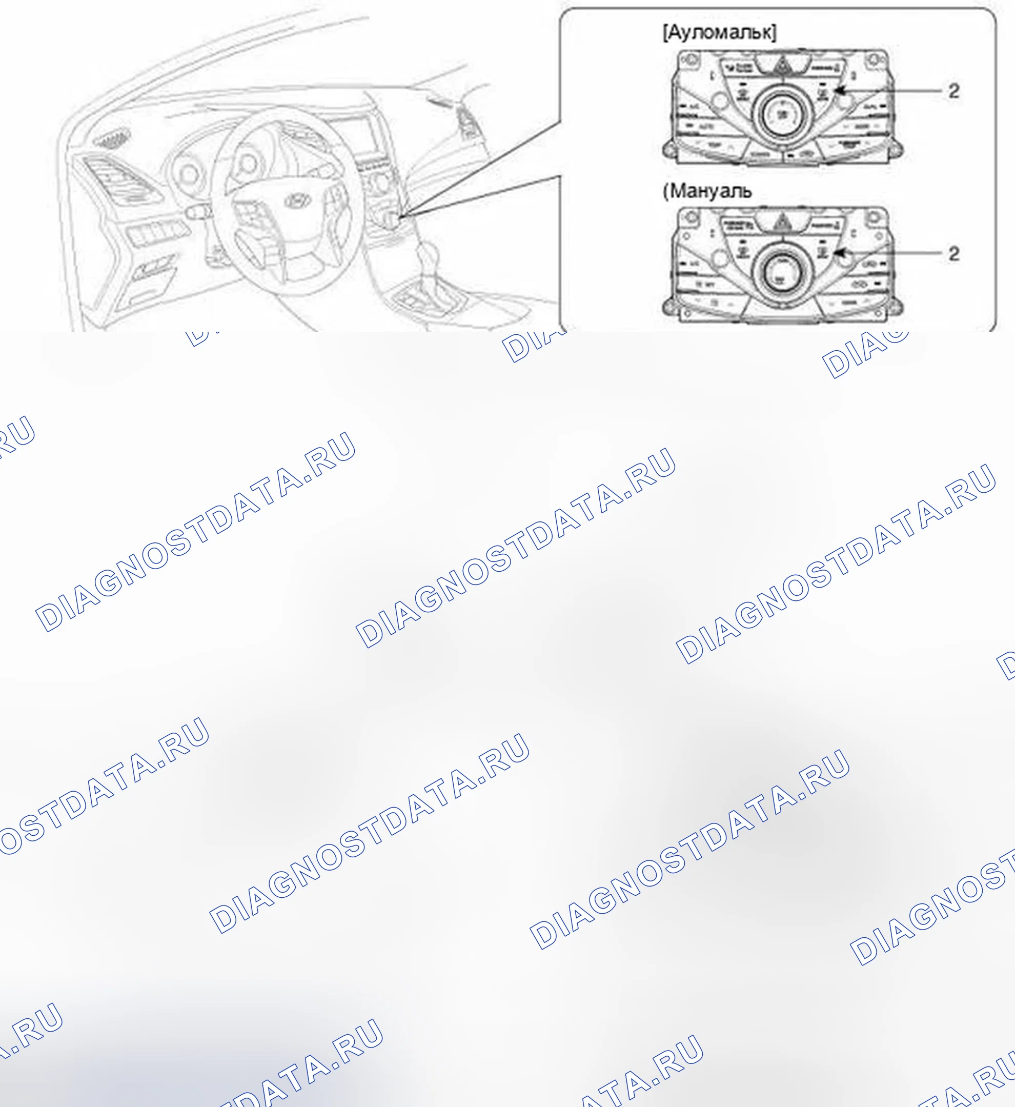 Рис. 9: Расположение компонентов. Hyundai Azera II