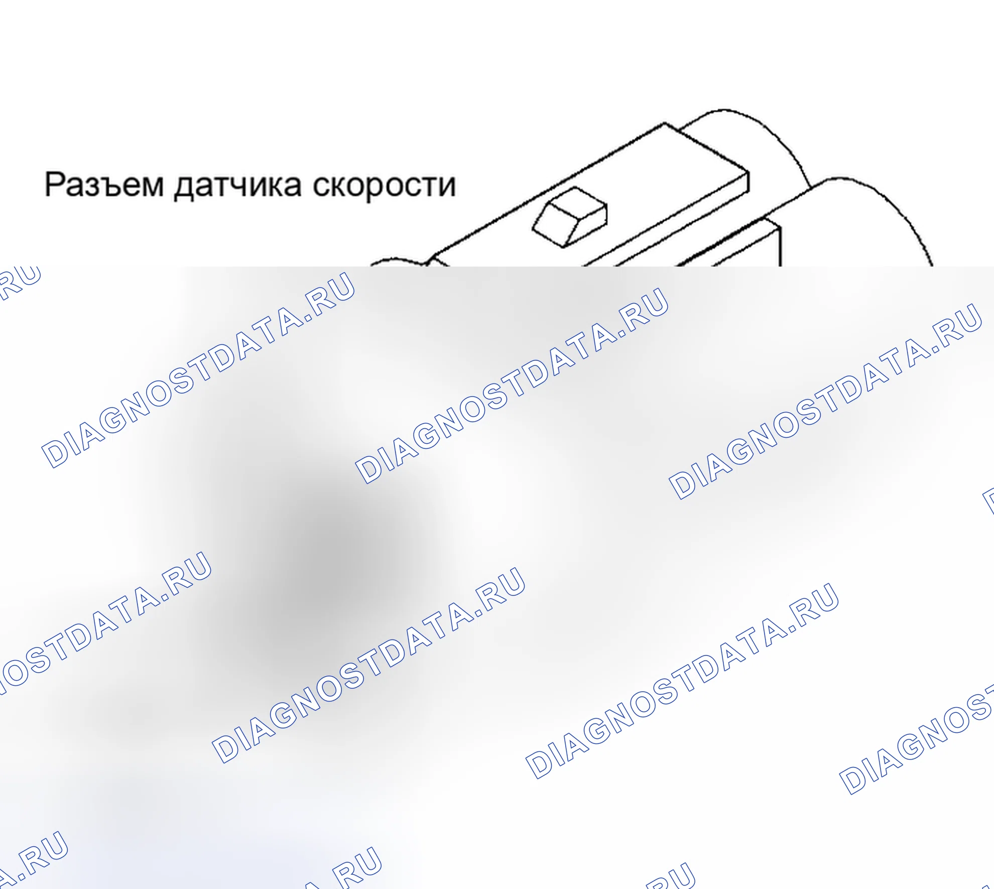 Рис. 36: Тест 5A - код 702, вид разъема датчика скорости. Jeep Wagoneer XJ