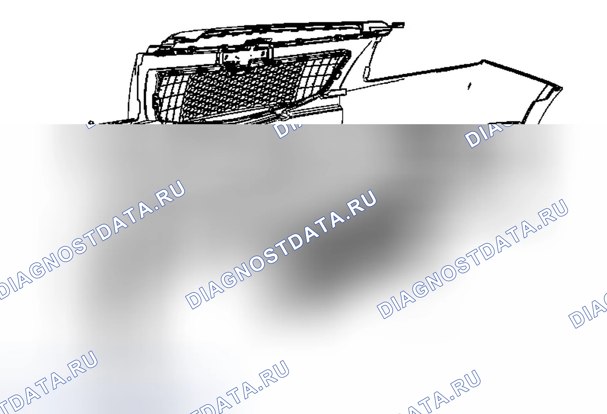 Рис. 20: Замена решетки нижней панели переднего бампера. Chevrolet Cruze I рестайлинг