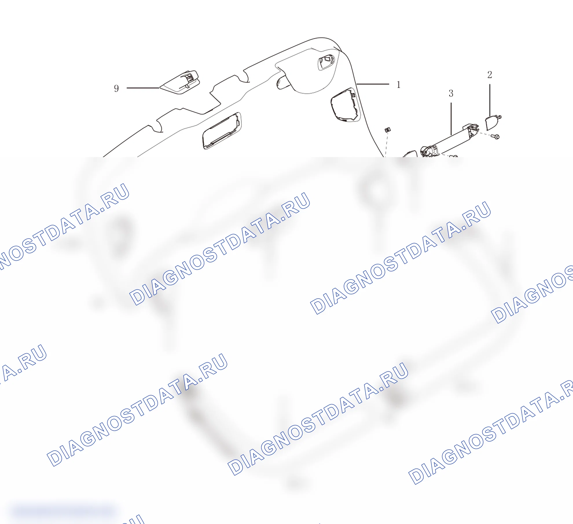 Схема расположения внутренней защитной панелей задней двери — Haval F5. Haval F5 I