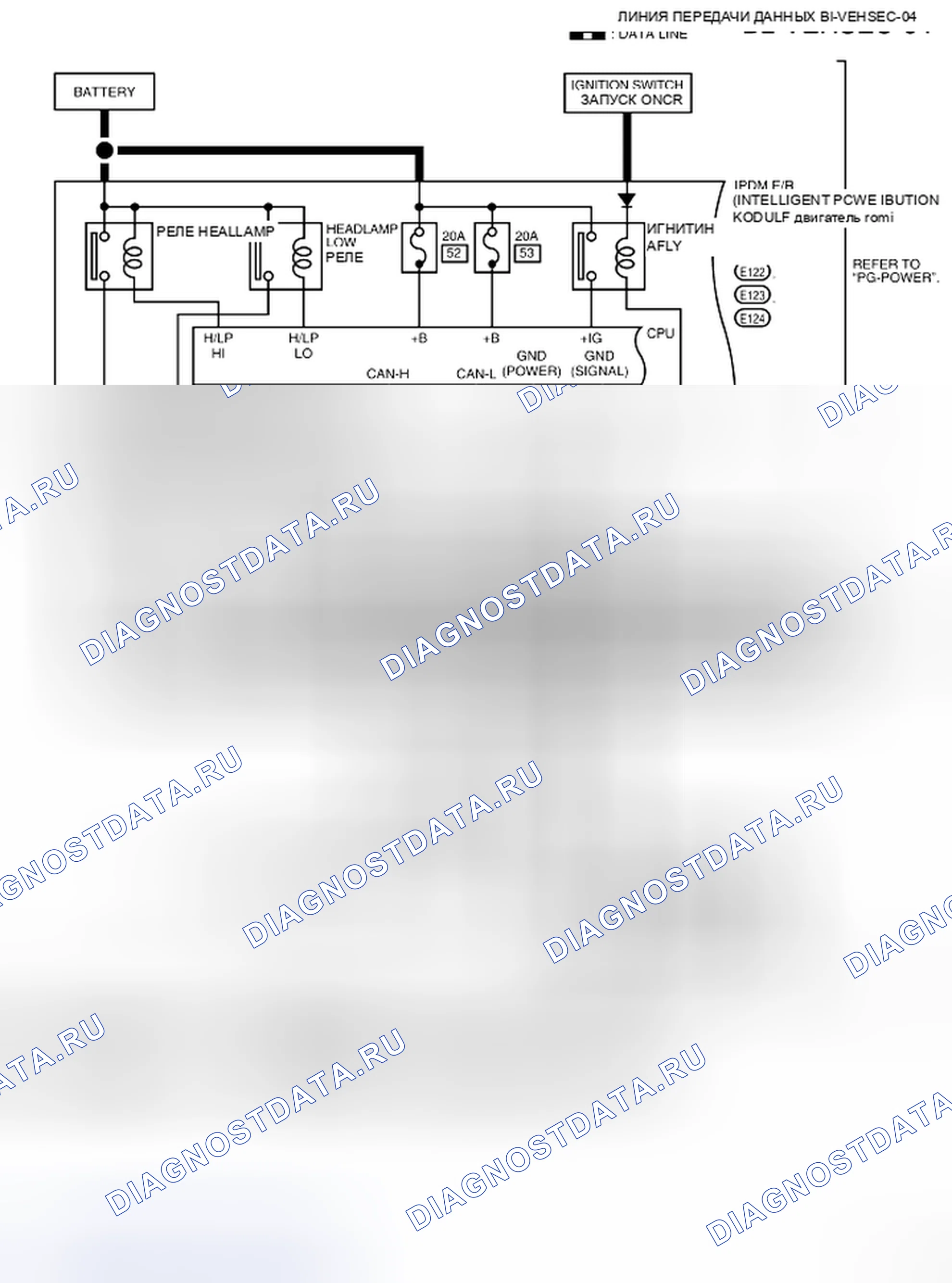 Рис. 81: Идентификация Bl-VEHSEC-04 - электросхема. Nissan Pathfinder III