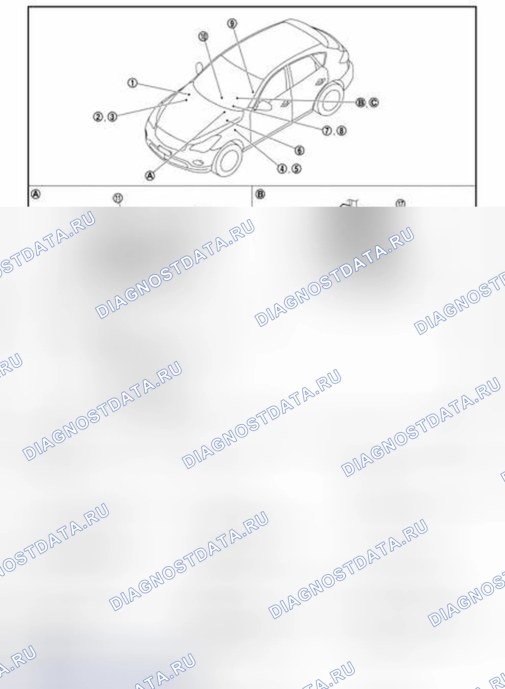 Рис. 32: Расположение компонентов. Infiniti EX37 I