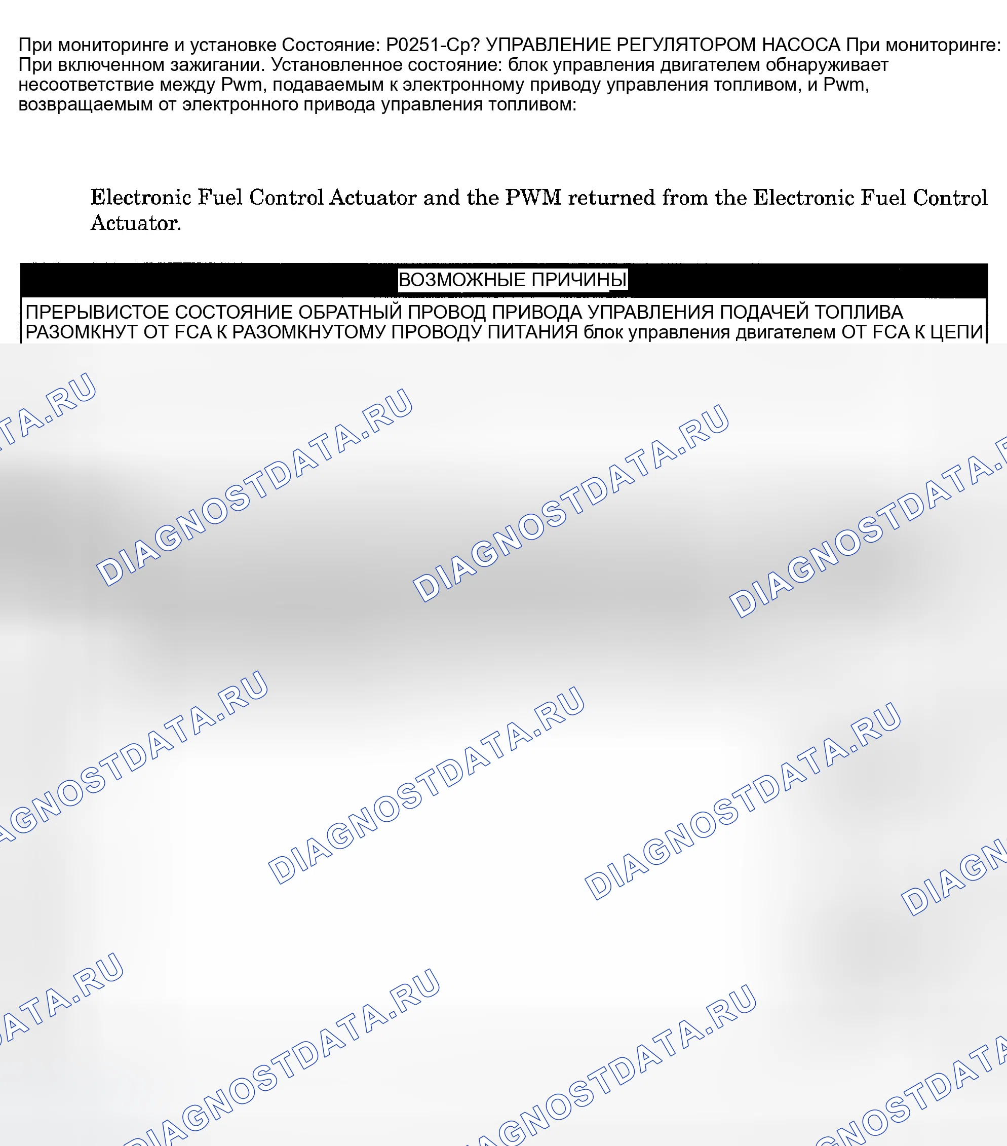 Рис. 867: УПРАВЛЕНИЕ РЕГУЛЯТОРОМ НАСОСА расшифровка кода ошибки P0251: CP3. Dodge Pickup R3500 