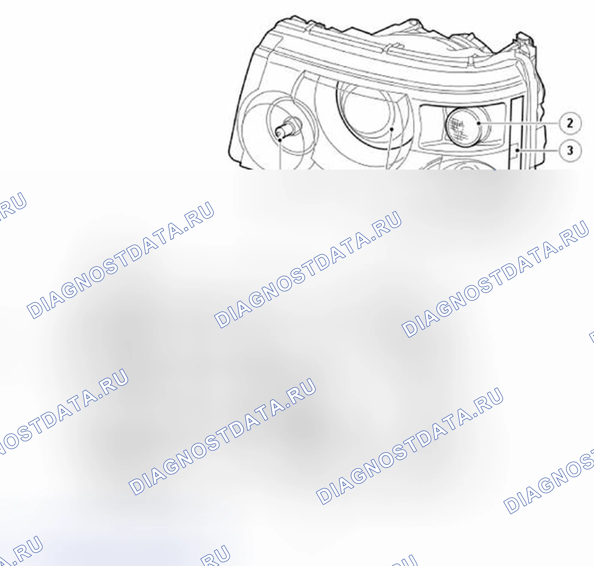 Рис. 8: Галогенные фары. Land Rover Range Rover Sport L320