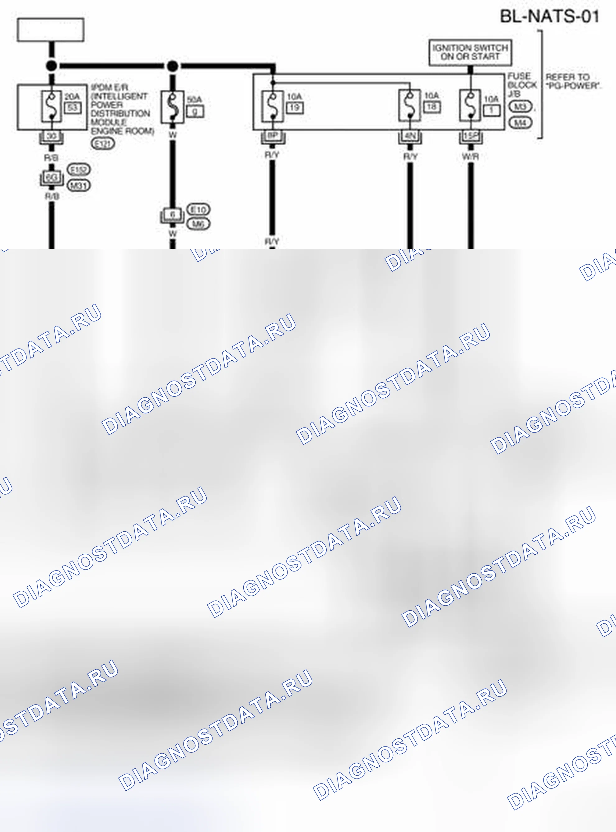 Рис. 102: Bl-NATS-01 - электросхема. Nissan Frontier D40