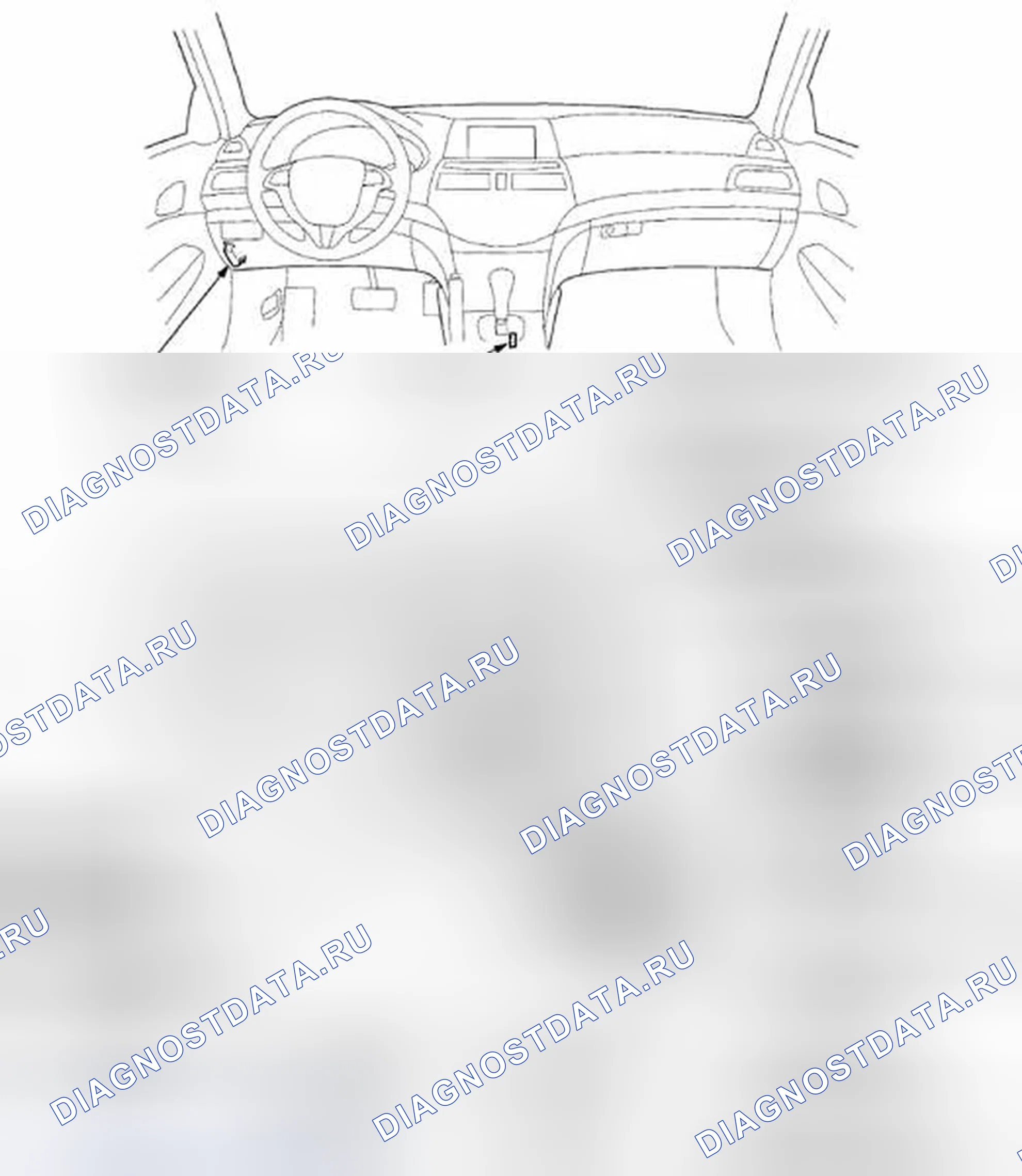 Рис. 596: Индекс расположения компонентов. Honda Crosstour I