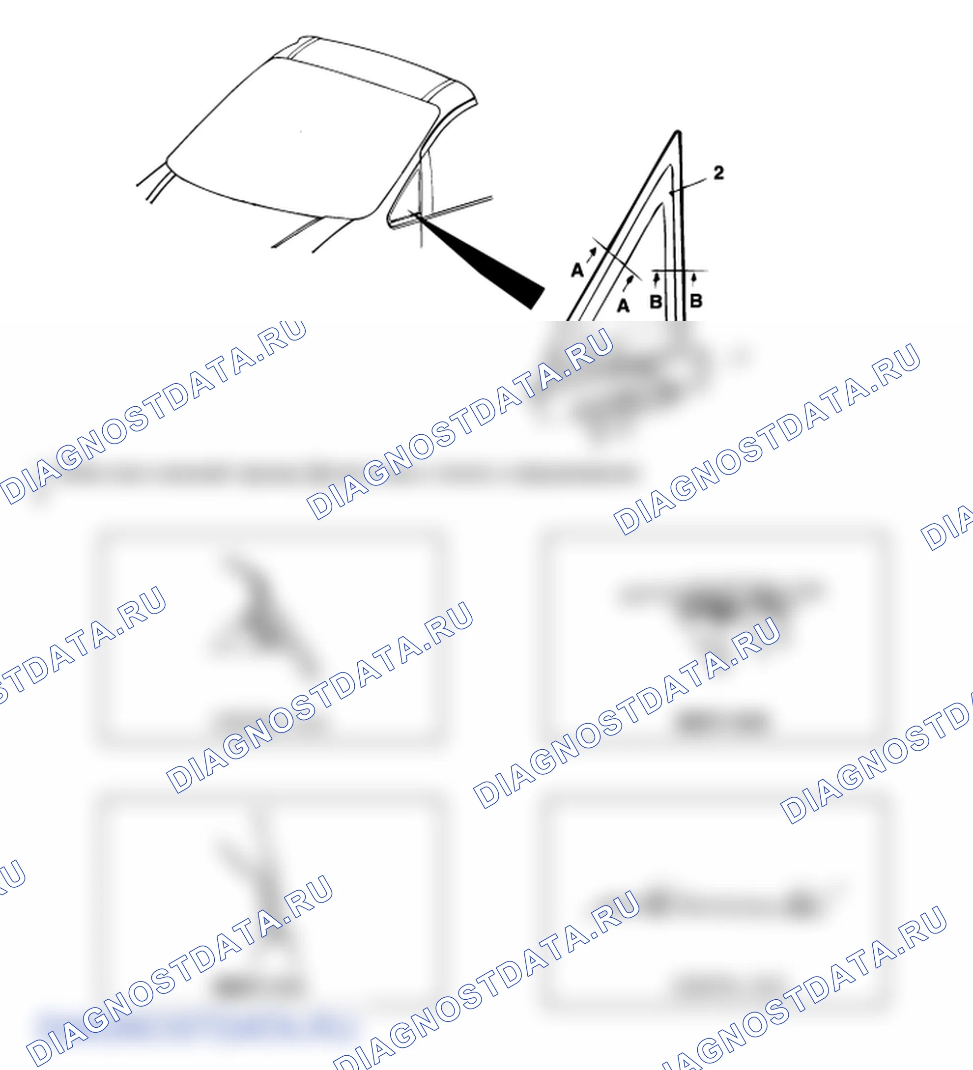 Расположение деталей стекла форточки. Hyundai H-1 A1
