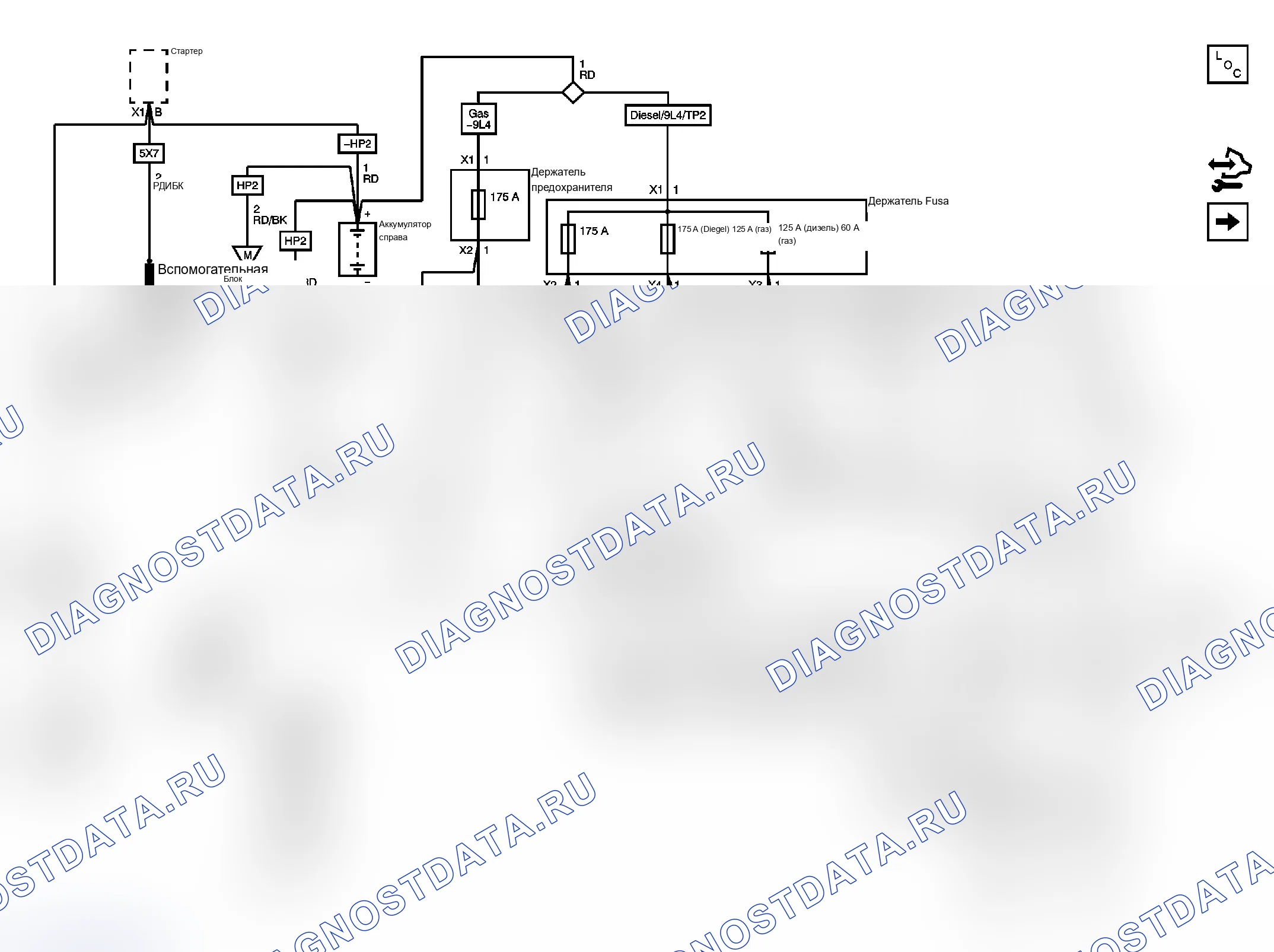 Рис. 246: Принципиальные схемы разводки питания. GMC Sierra 2500 HD 