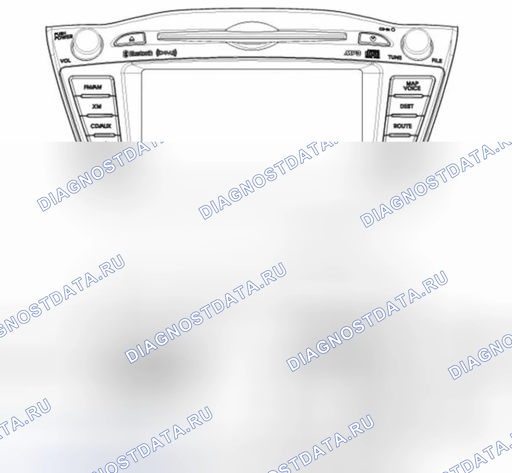 Рис. 65: Головной блок AVC (A / V и Navigation). Hyundai Tucson II