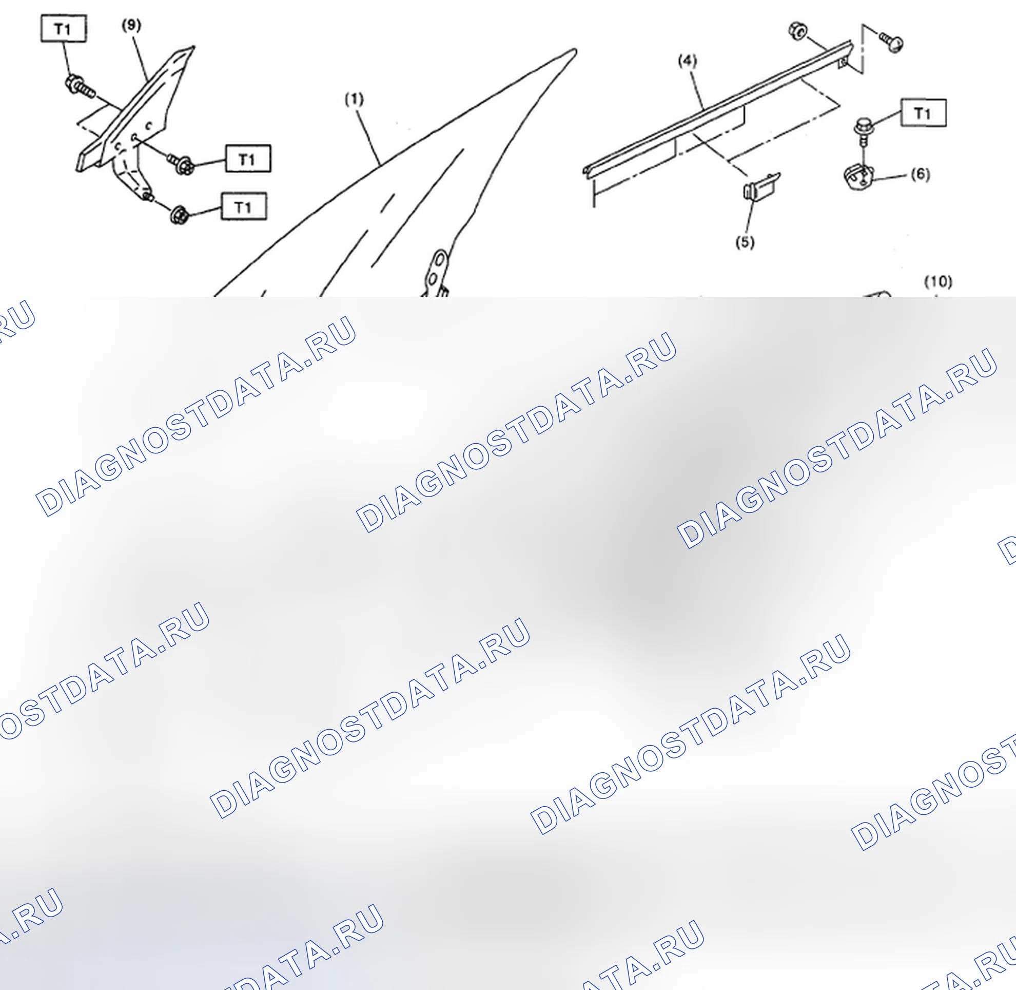 Рис. 9: СТЕКЛО ПЕРЕДНЕЙ ДВЕРИ. Subaru Outback BP рестайлинг