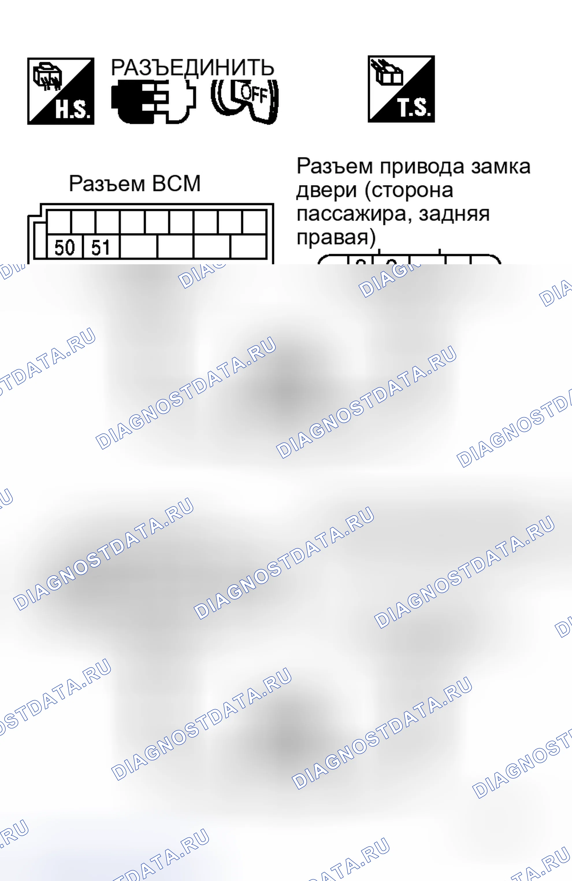 Рис. 73: Проверка привода замка двери (со стороны пассажира и сзади лев / прав). Honda Integra I