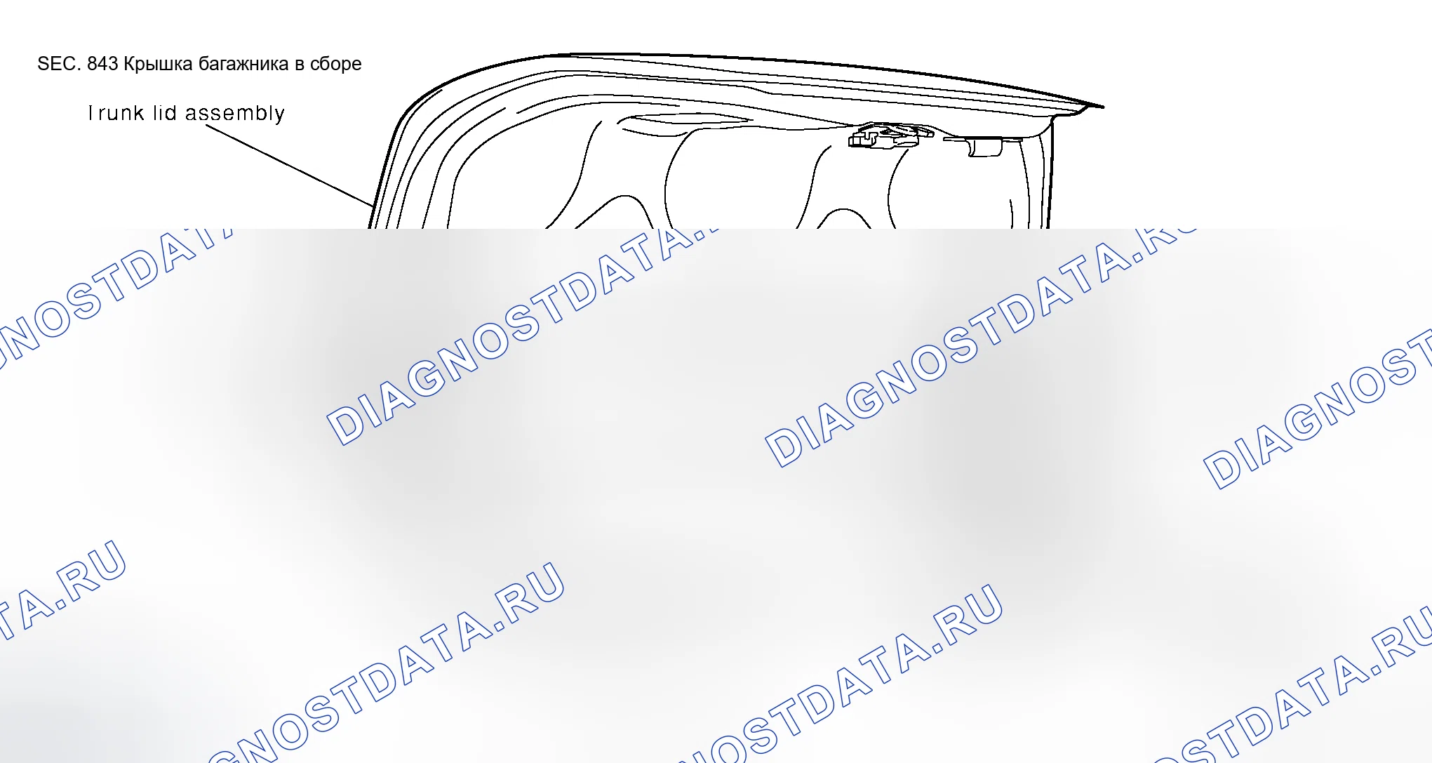 Рис. 43: Снятие и установка крышки багажника в сборе. Honda N-BOX+ I