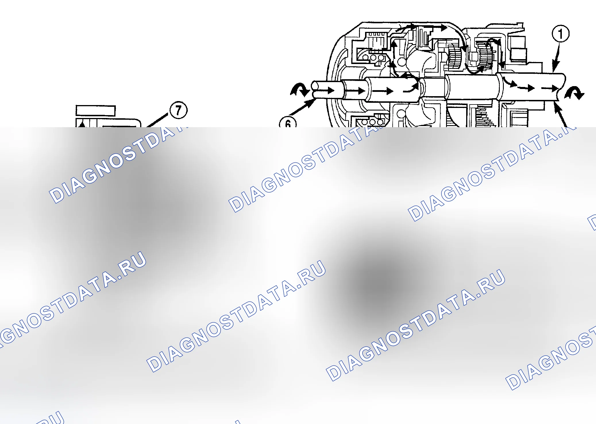 Рис. 286: ПОТОК МОЩНОСТИ ПЕРВОЙ ПЕРЕДАЧИ. Dodge Pickup R1500 