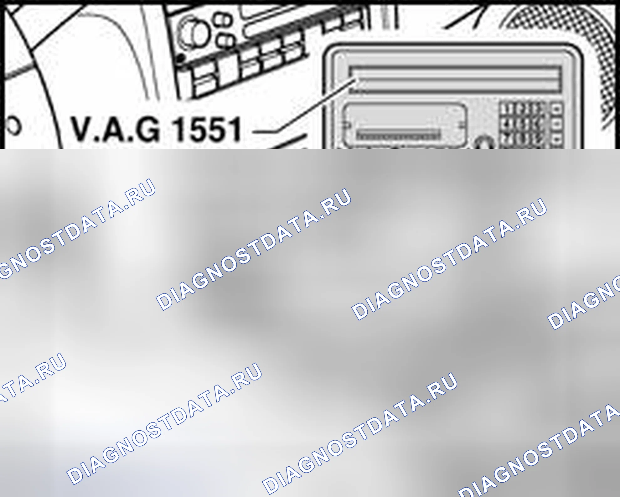 Рис. 5: Инструмент сканирования V.a.g 1551, функция подключения и выбора. Volkswagen Golf Mk4