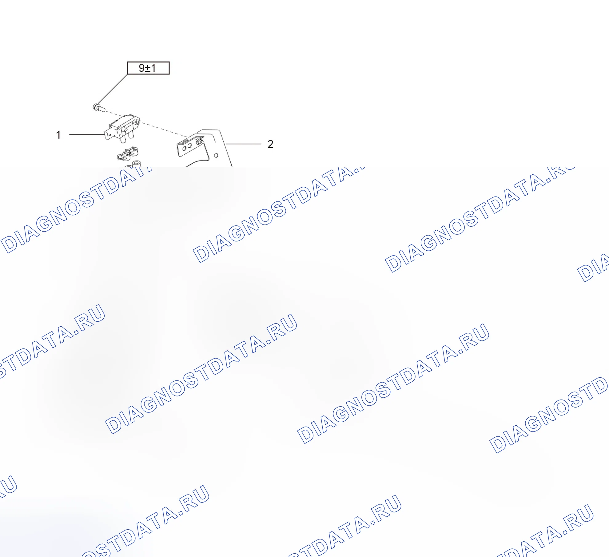 Схема расположения датчика перепада давления — Haval F7. Haval F7 I
