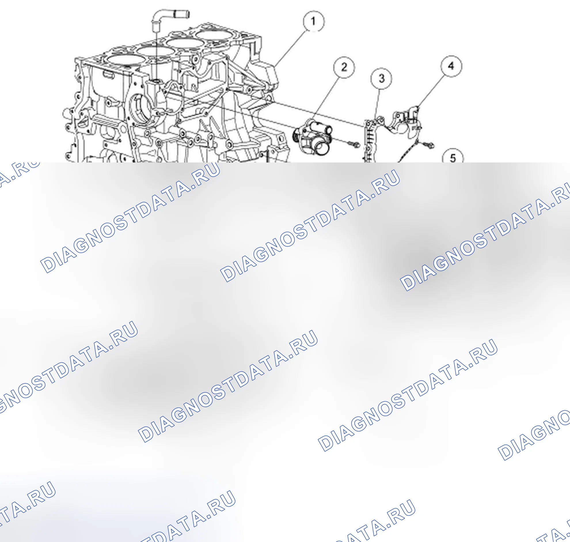 Рис. 209: Двигатель - нижний блок двигателя (Вид 1). Ford Ranger II рестайлинг