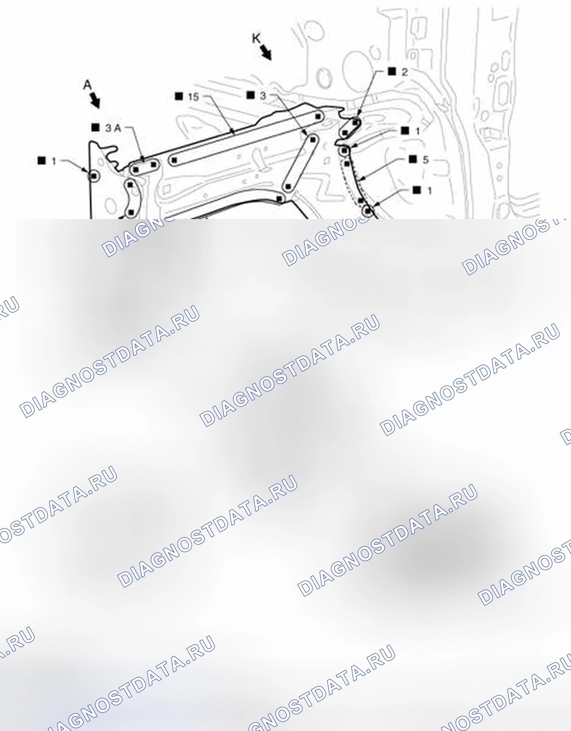 Рис. 107: Элемент передней стороны. Nissan Cube III