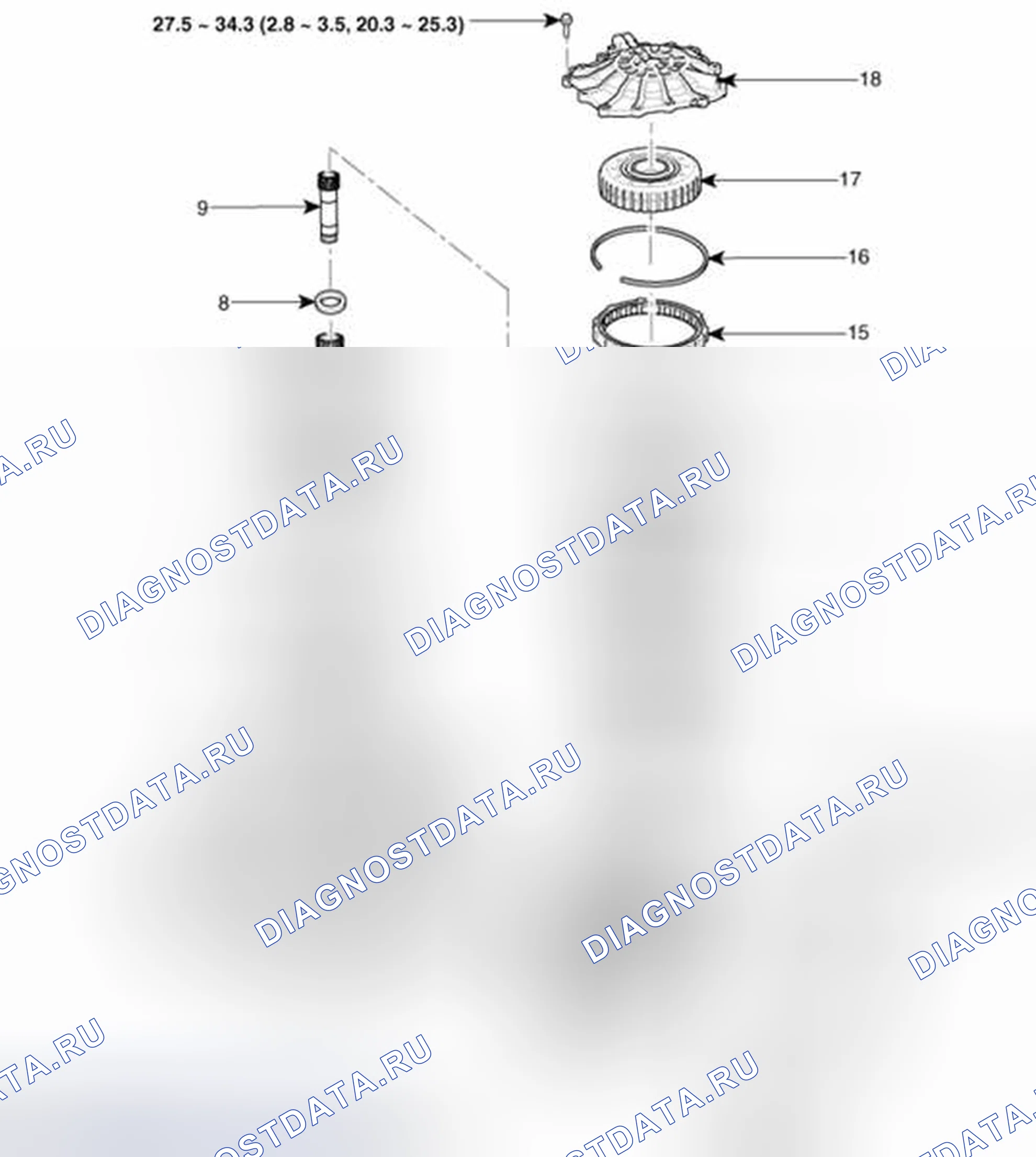 Рис. 33: Компоненты (1). Hyundai Santa Fe II рестайлинг