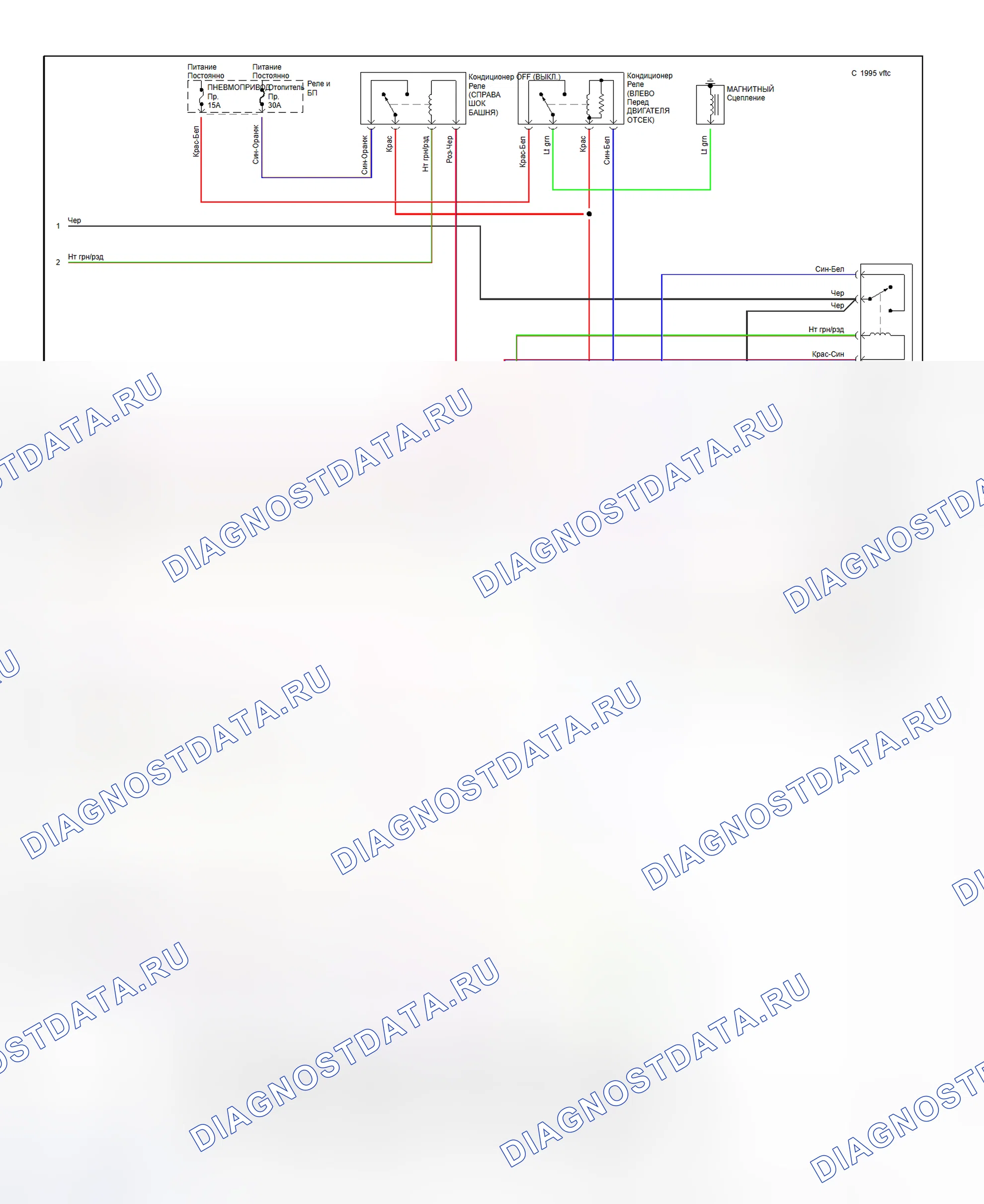 Рис. 2: Схема подключения автоматической системы A / C-отопитель (2 из 2). Mazda 929 HD