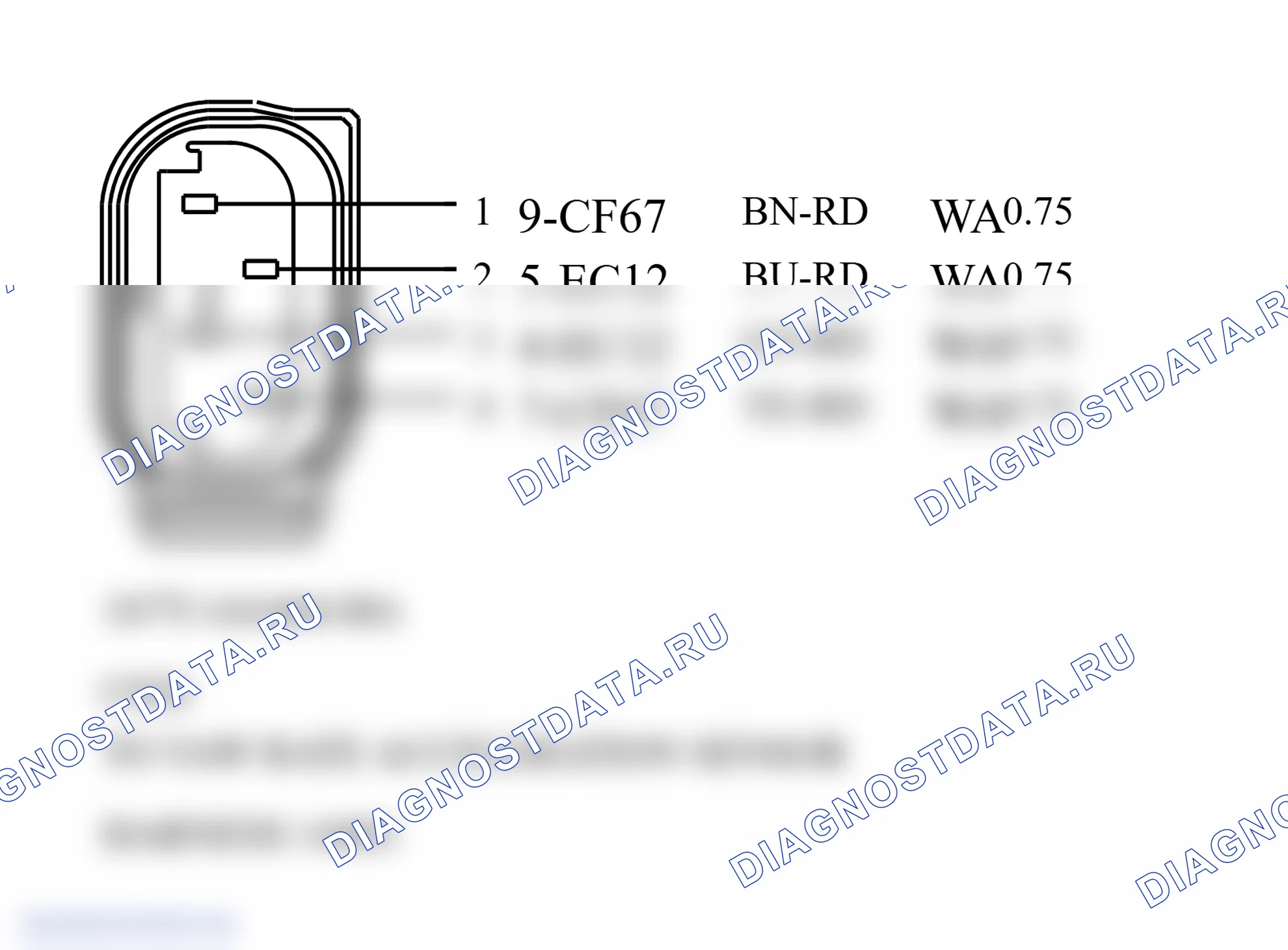 Распиновка разъёма Sensor. Ford Tourneo Connect I