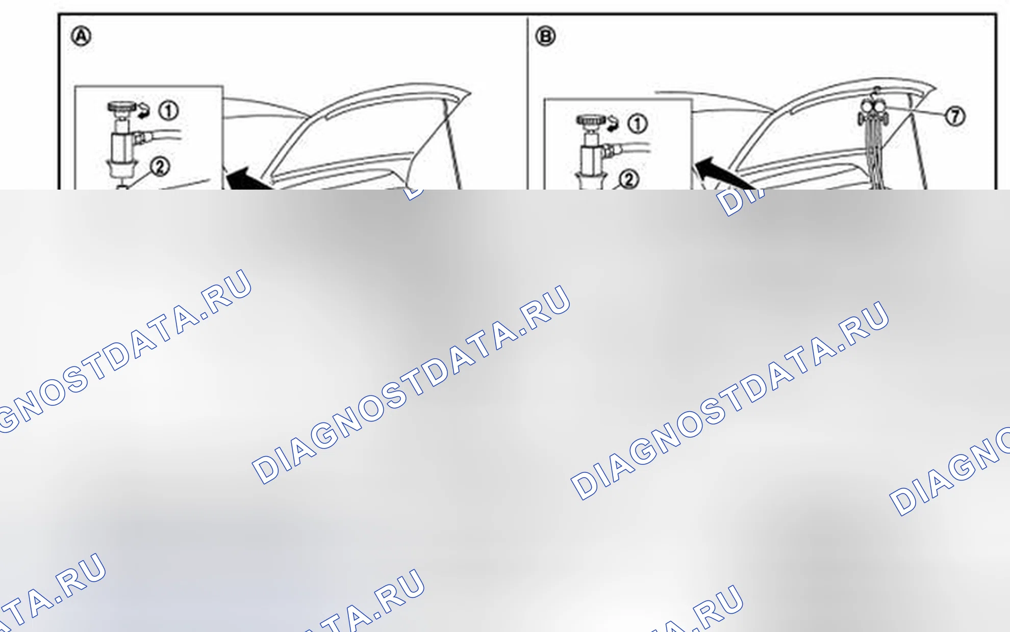 Рис. 62: Система откачки и заправка хладагента. Infiniti EX37 I