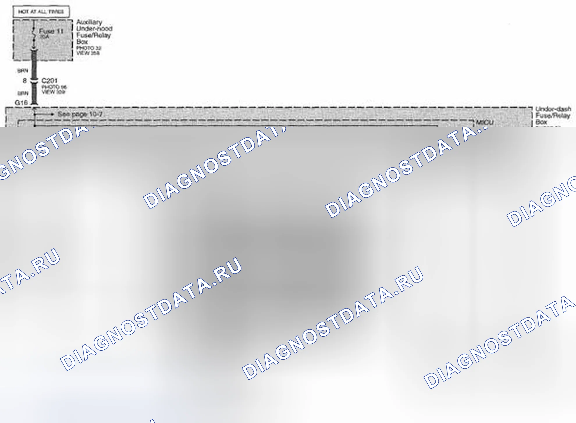 Рис. 254: Принципиальная схема звуковые сигналы (США, Канада, Мексика) (стр. 40). Honda Pilot II
