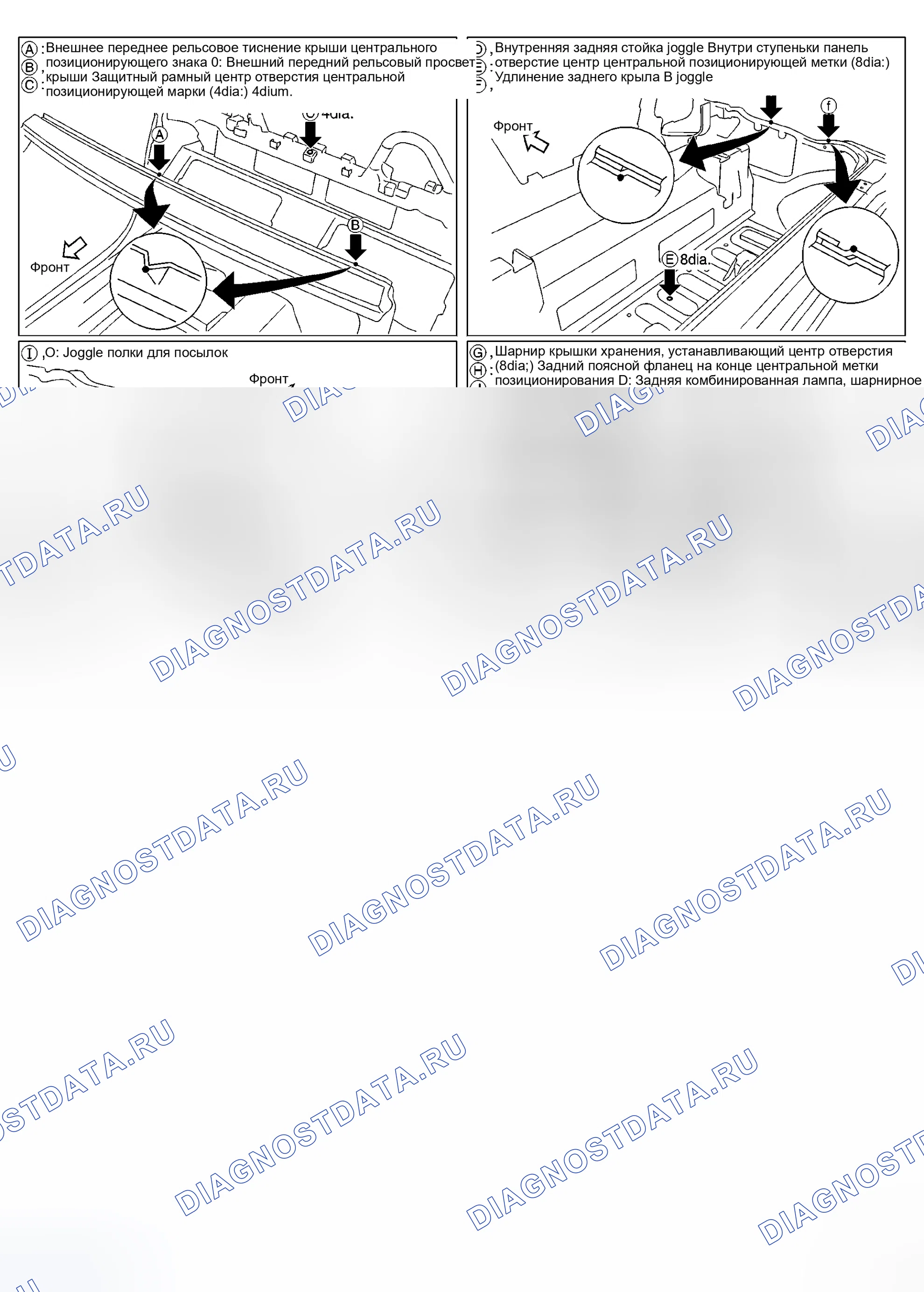 Рис. 331: Точки измерения. Honda Logo I