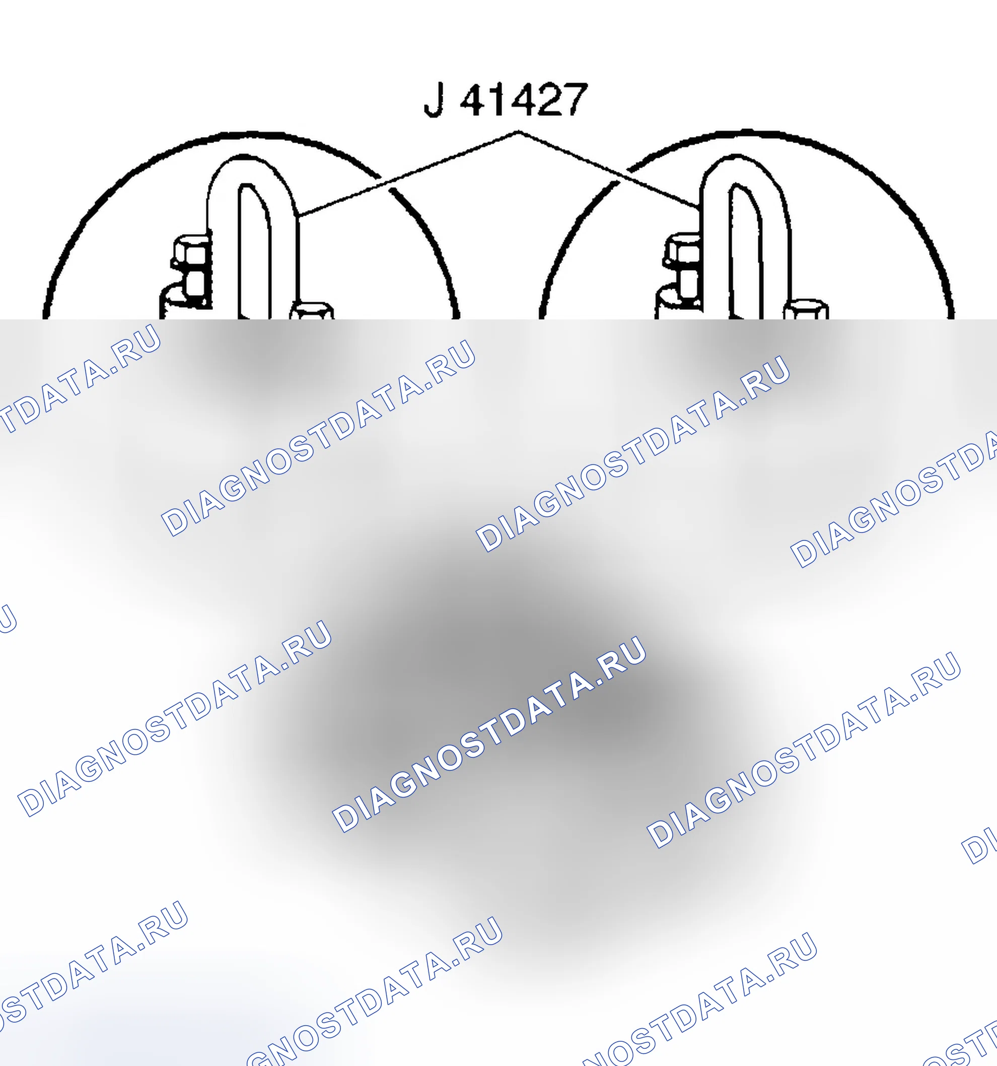 Рис. 4: Установка J-41427 на впускном коллекторе. Chevrolet Chevy Express G3500 