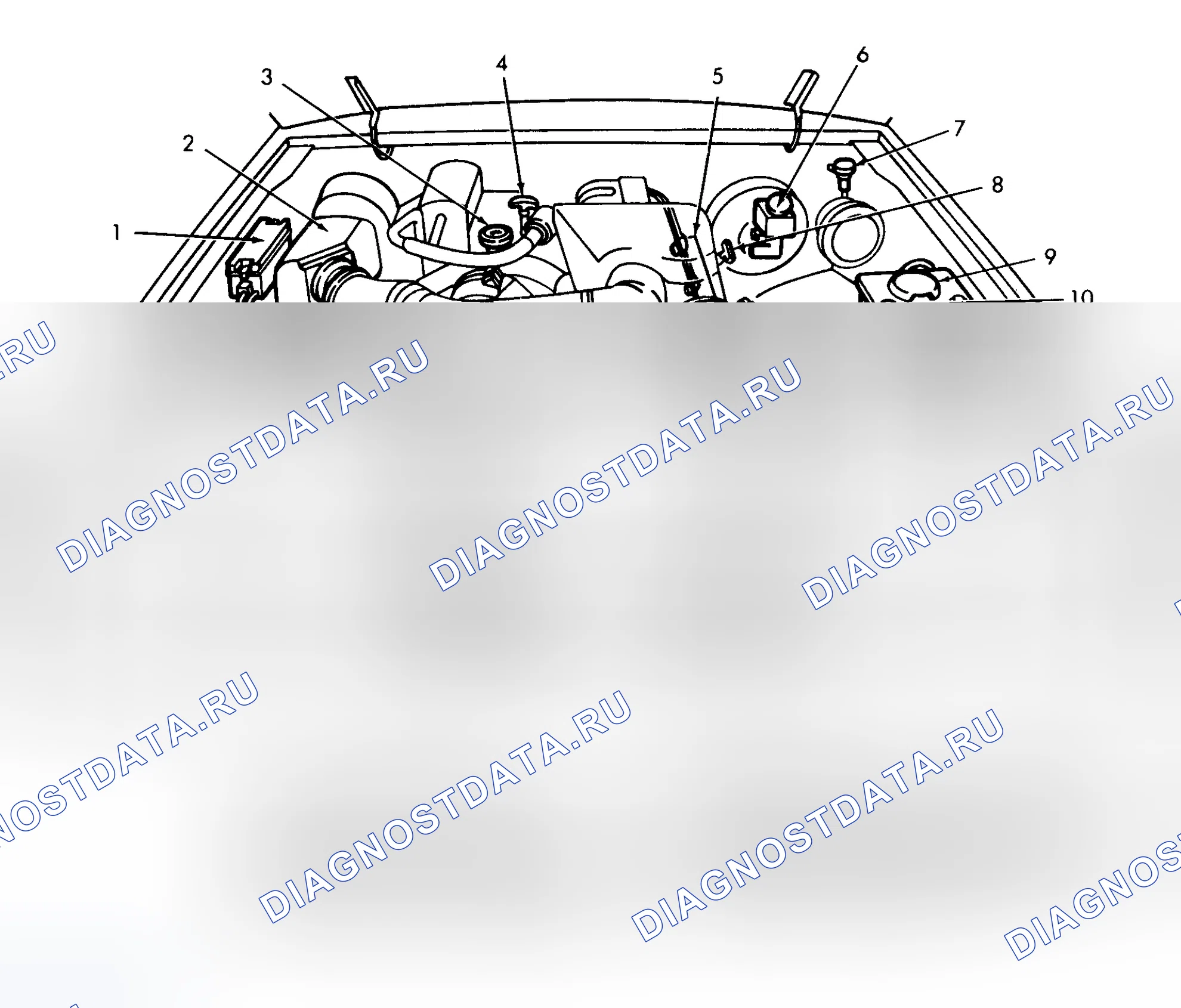 Рис. 7: РАСПОЛОЖЕНИЕ ТОЧЕК ОБСЛУЖИВАНИЯ. Mazda Navajo I