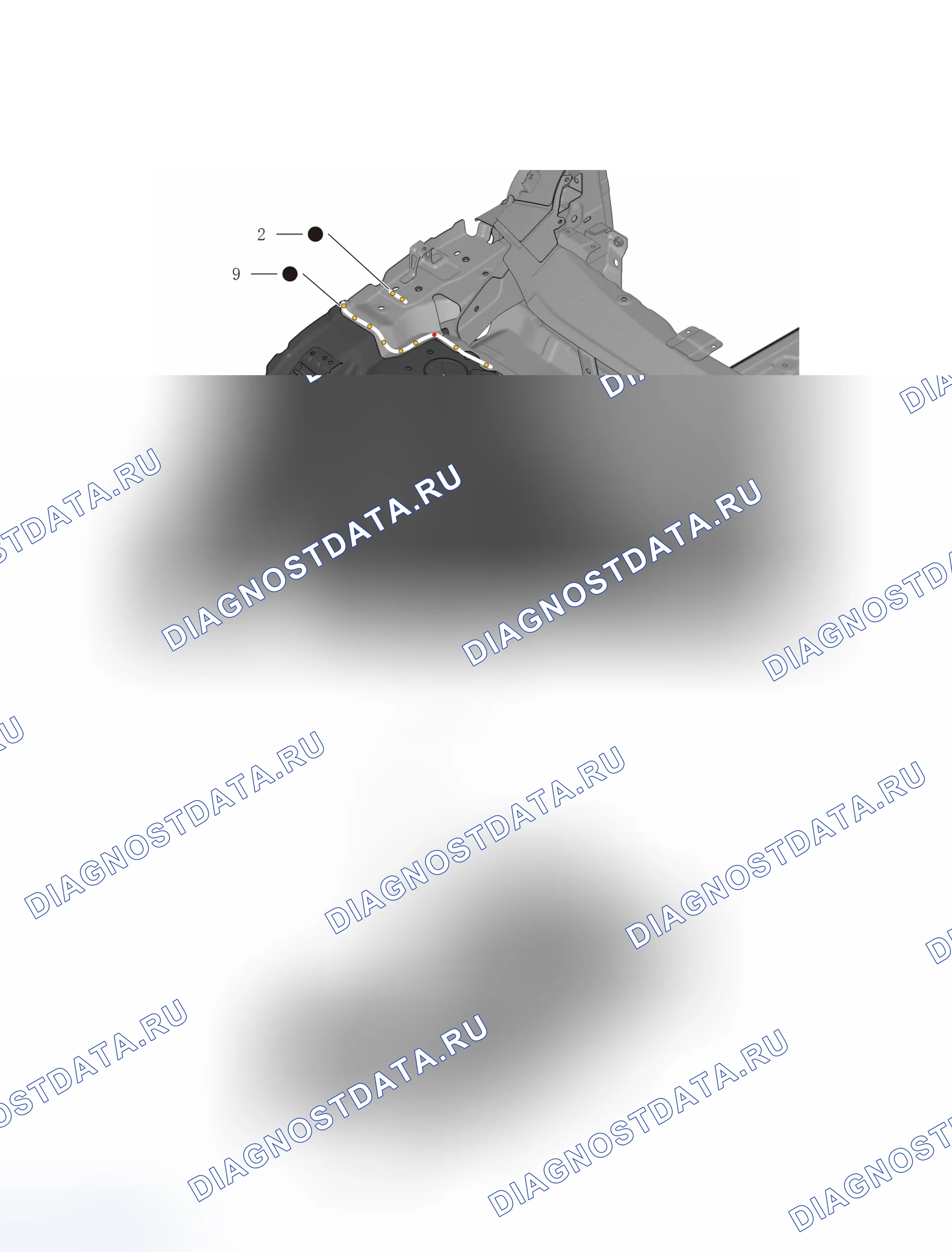 Правая передняя продольная балка — Haval F7X. Haval F7x I